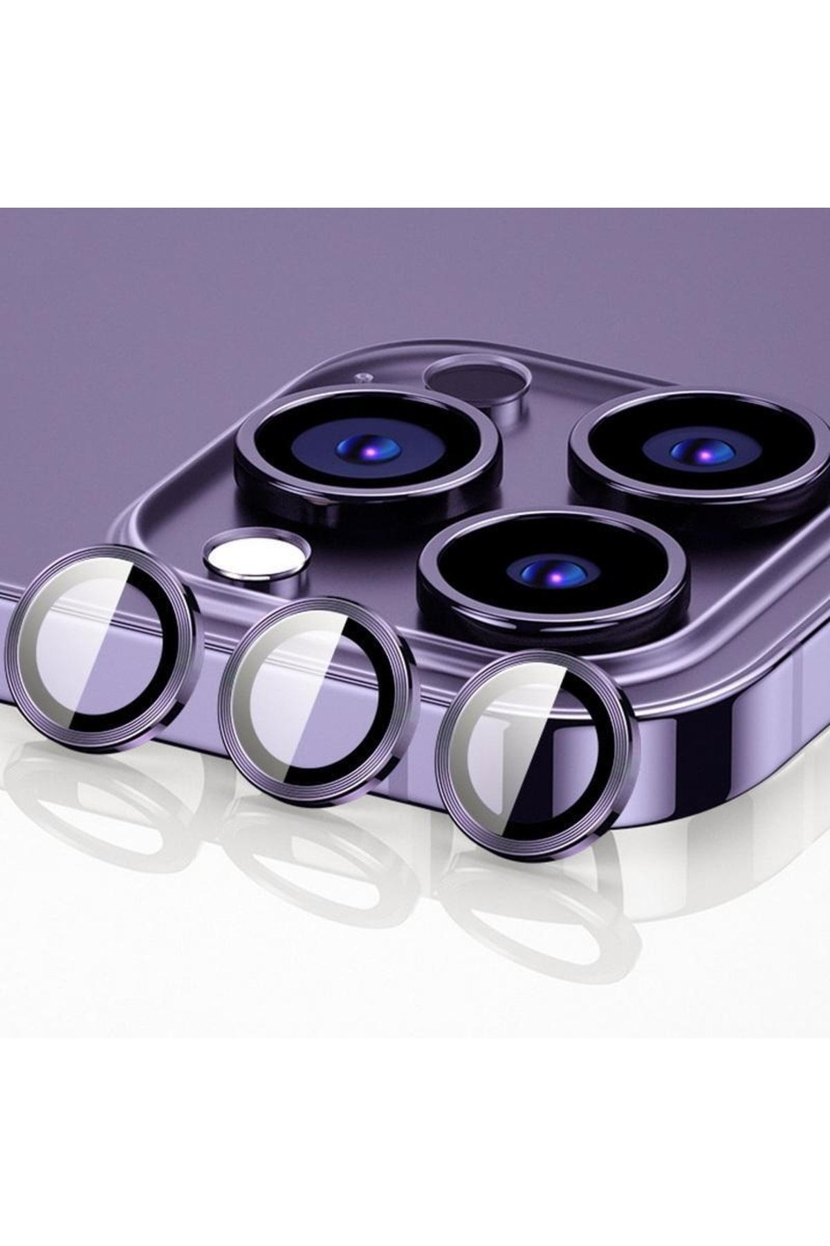 Concord Iphone 14 Pro Max Kamera Lens Koruyucu Alüminyum Alaşımlı Temperli Cam Kamera Film