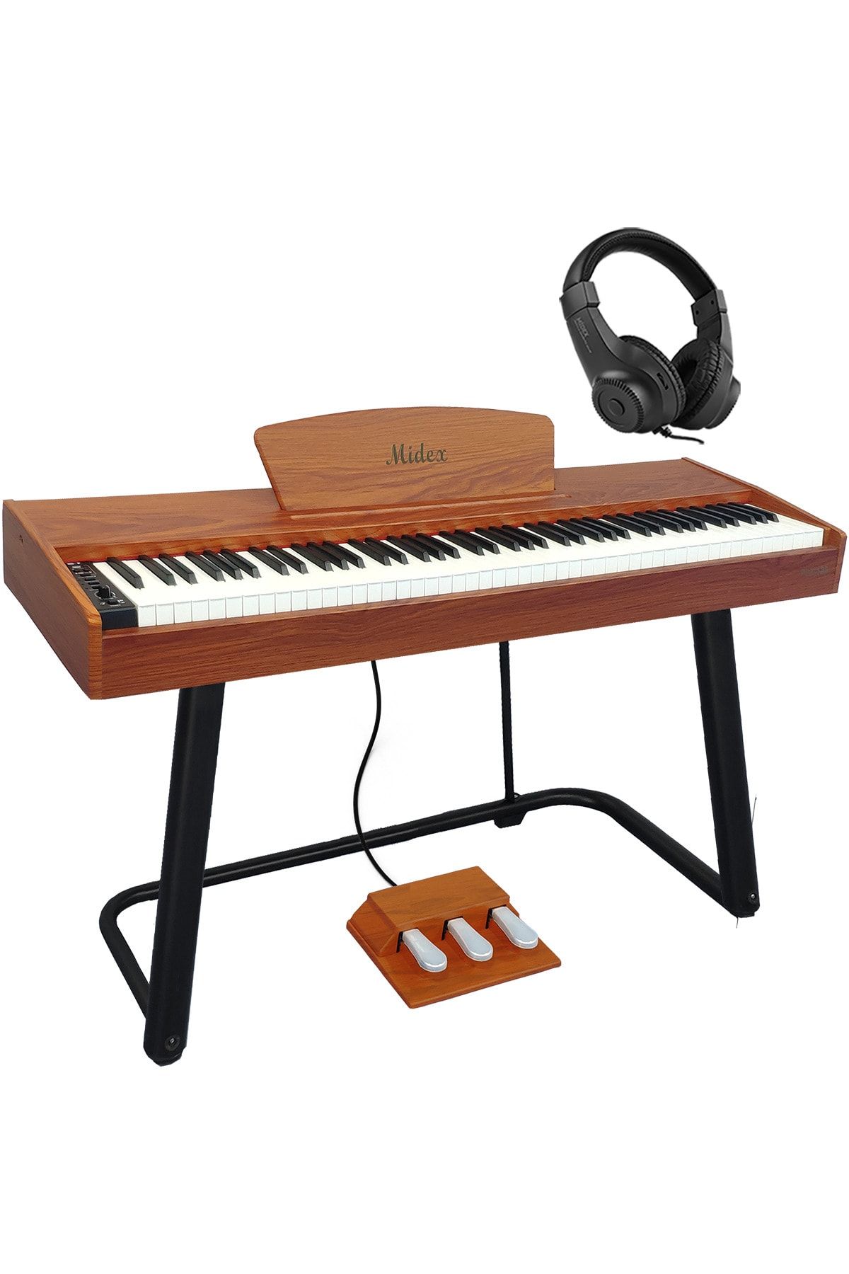 Midex Plx-125or taşınabilir Dijital Piyano Tuş Hassasiyetli 88 Tuş Bluetooth (stand Ve kulaklık Ile)