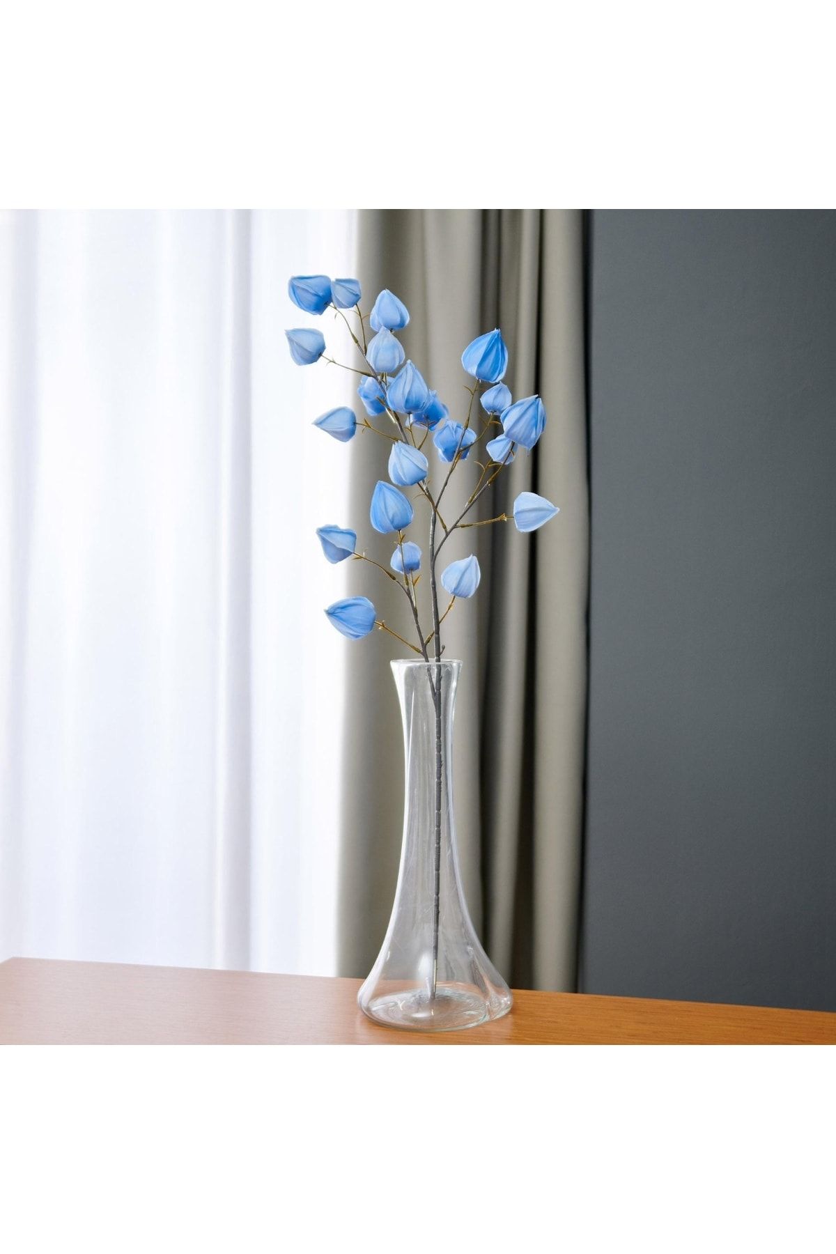 Q-Art Dekoratif Yapay Mavi Çan Çiçeği - 96 Cm