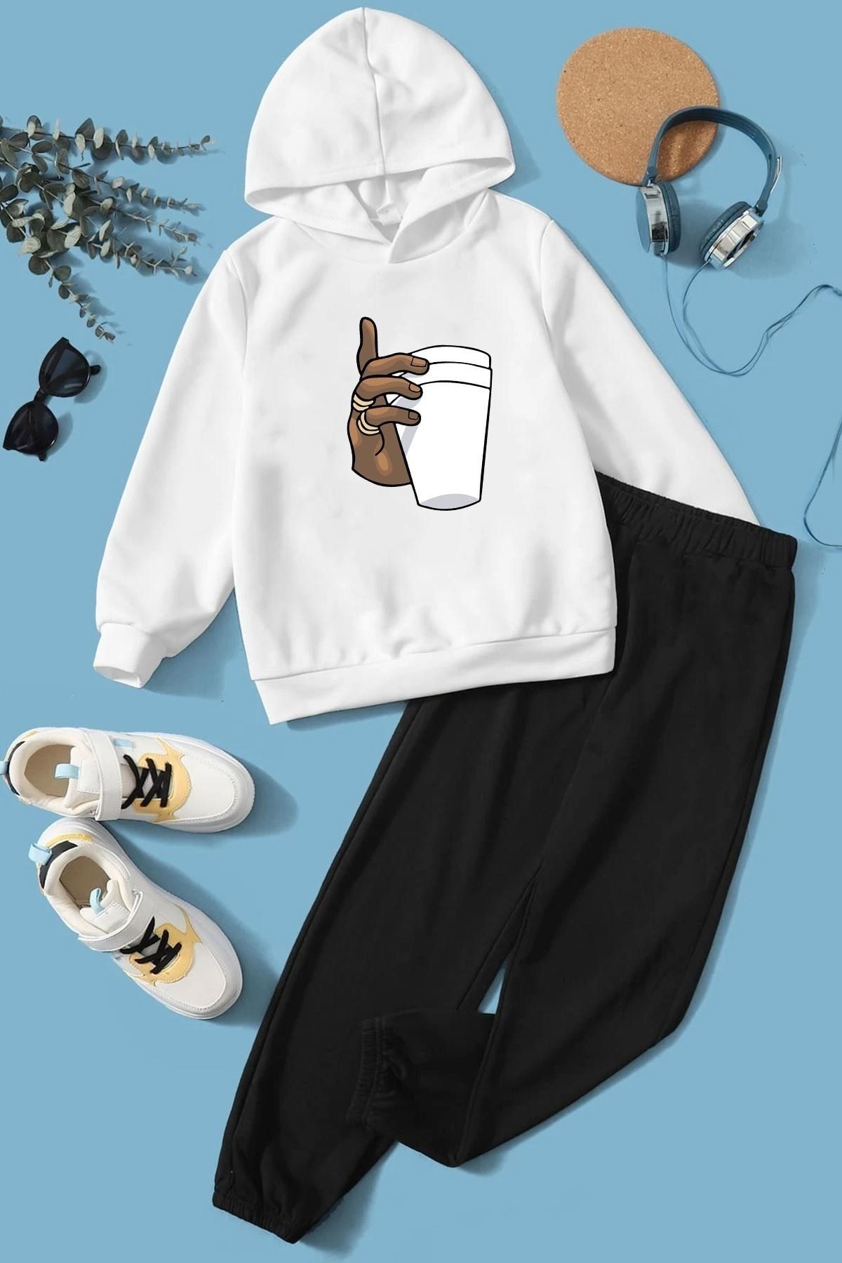 Muwen Butik Kıds Çocuk Tupac Coffee Eşofman Takımı