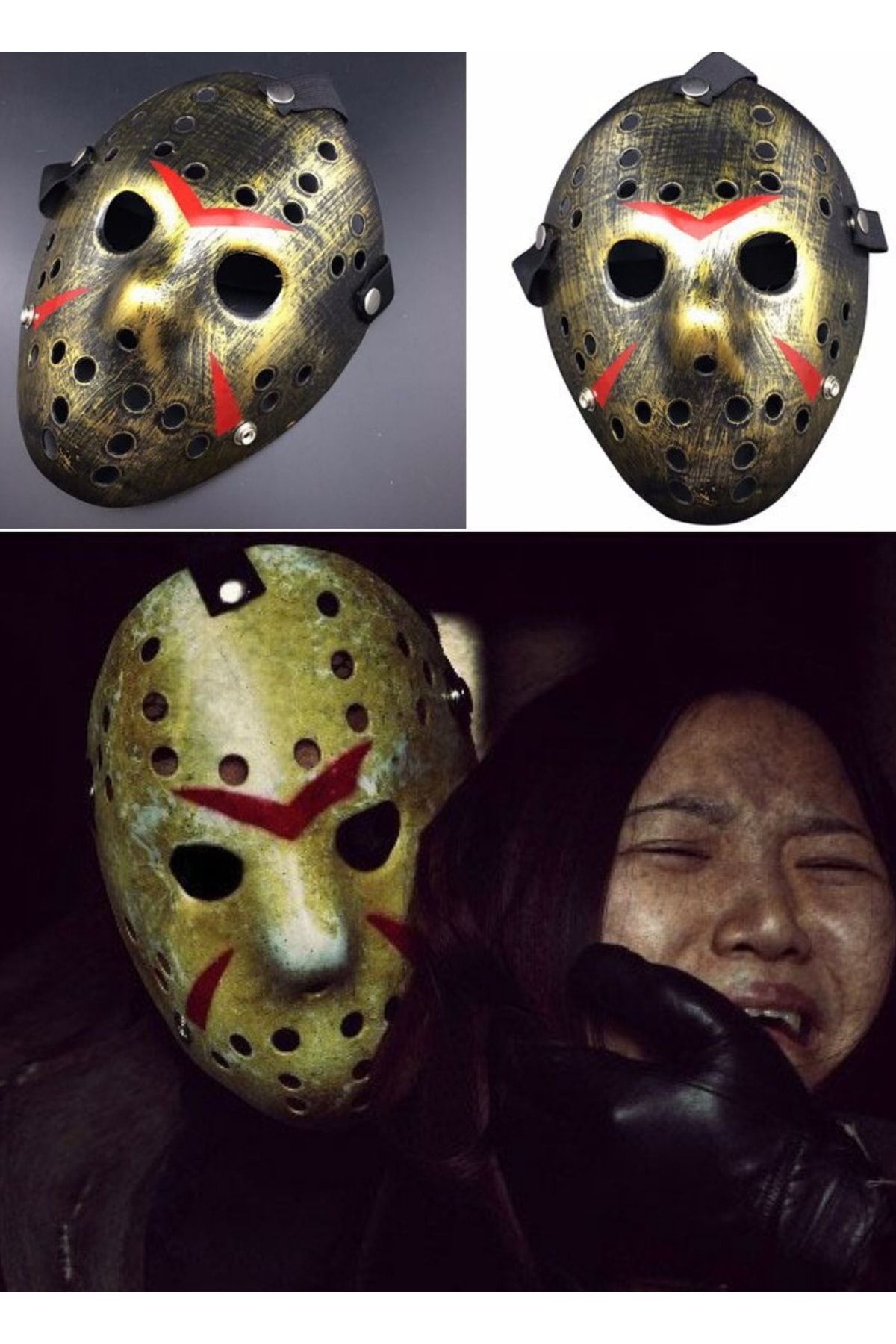 Utelips Korku Tutkunlarına Özel Bakır Jason Hokey Maskesi Cadılar Bayramı Kostümü Aksesuar Maskesi Unisex