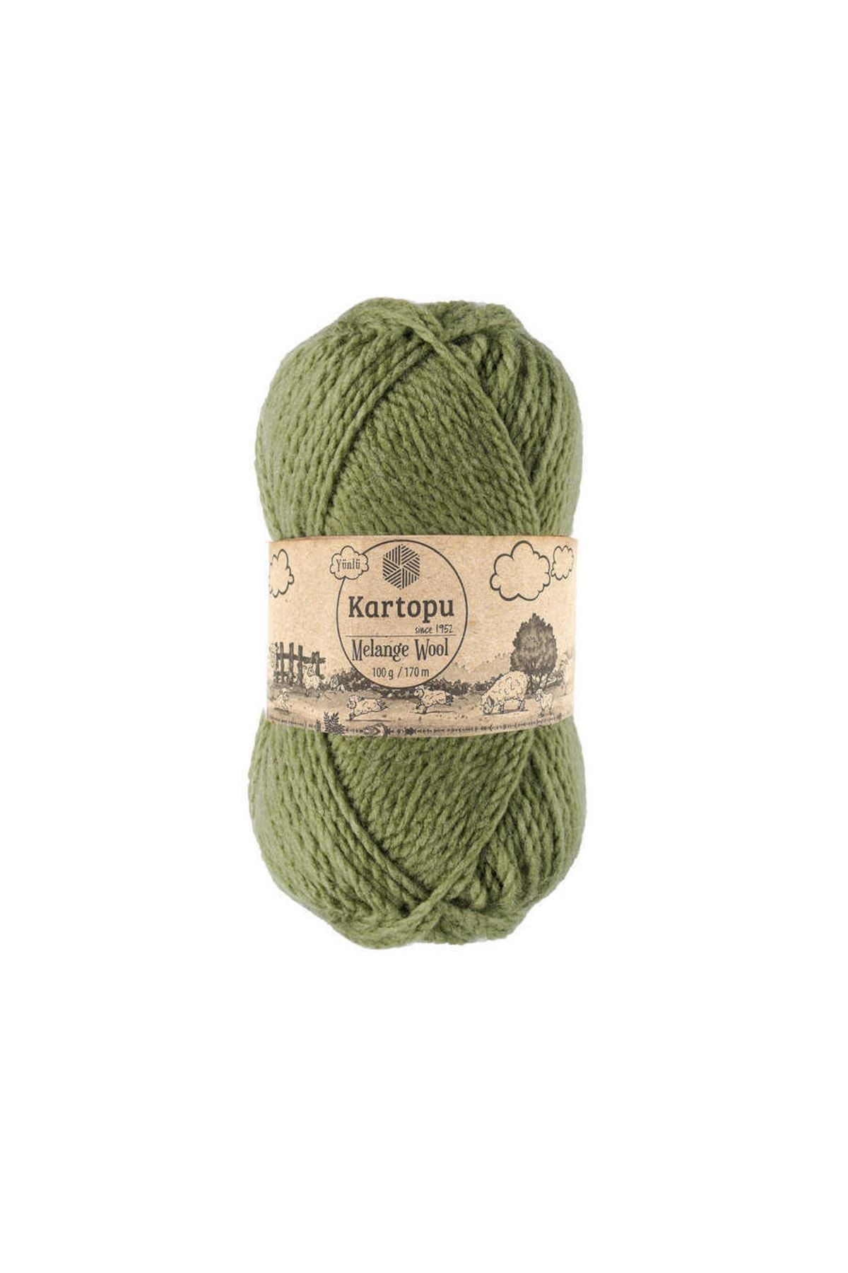 Kartopu Melange Wool K430 5 Adet Yünlü El Örgü Ipi Çağla Yeşili