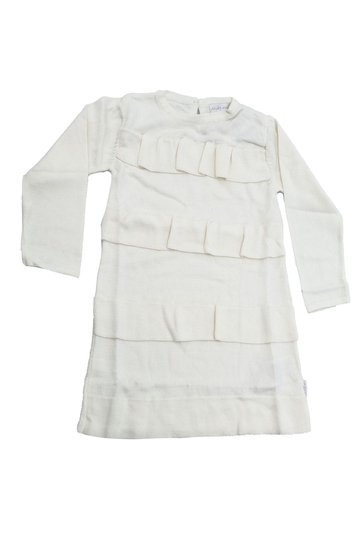 Andy Wawa Kız Bebek Pamuklu Triko Kışlık Elbise