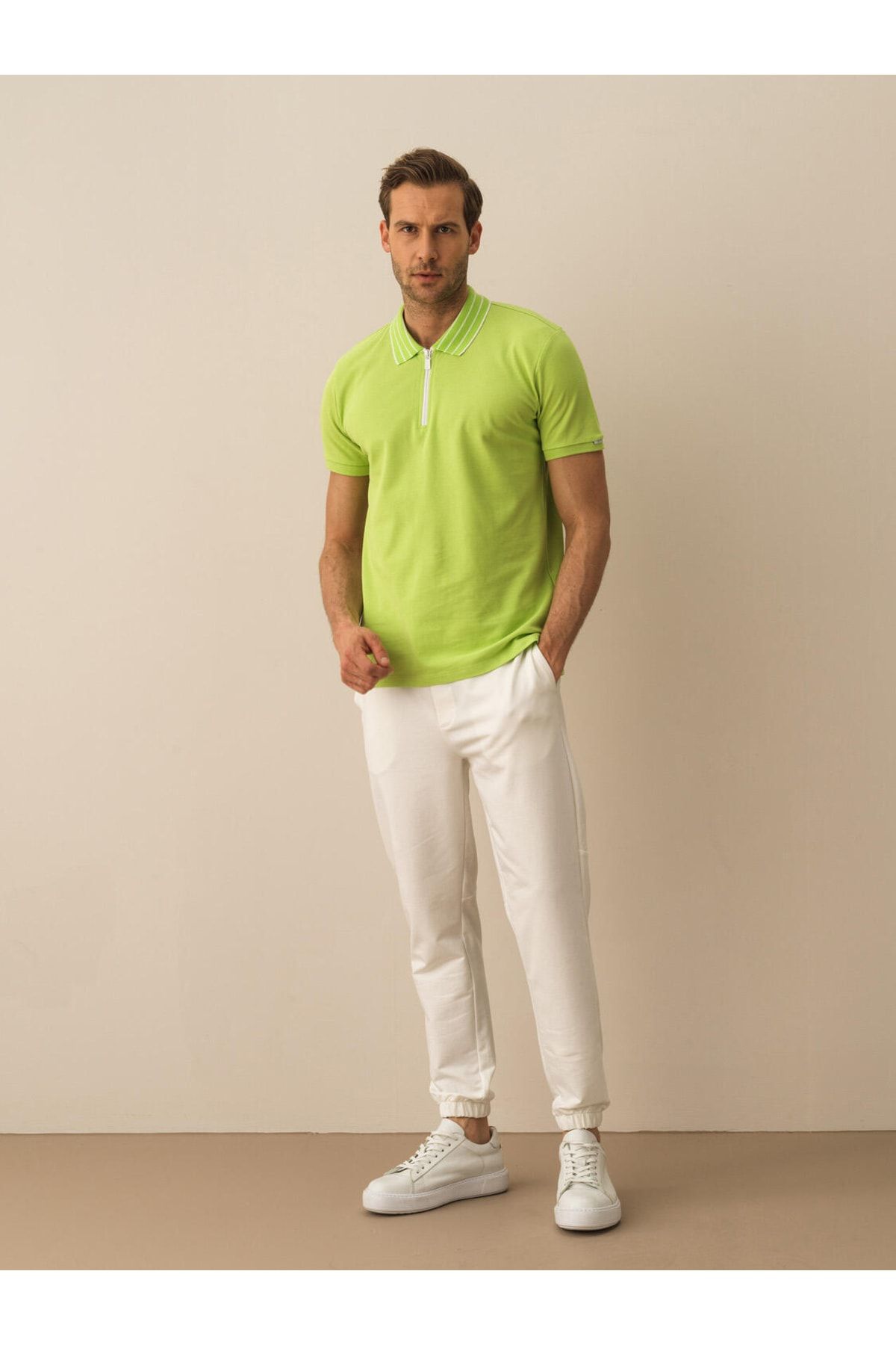 Xint Erkek Yeşil %100 Pamuk Regular Fit Polo Tişört