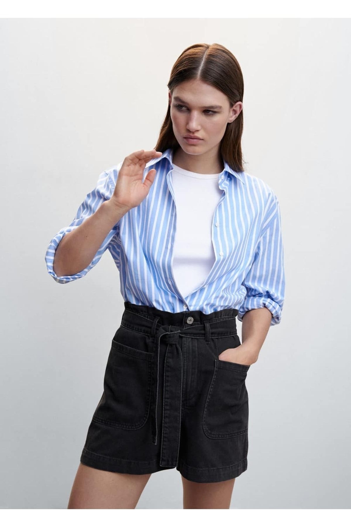 MANGO Paperbag Denim Şort