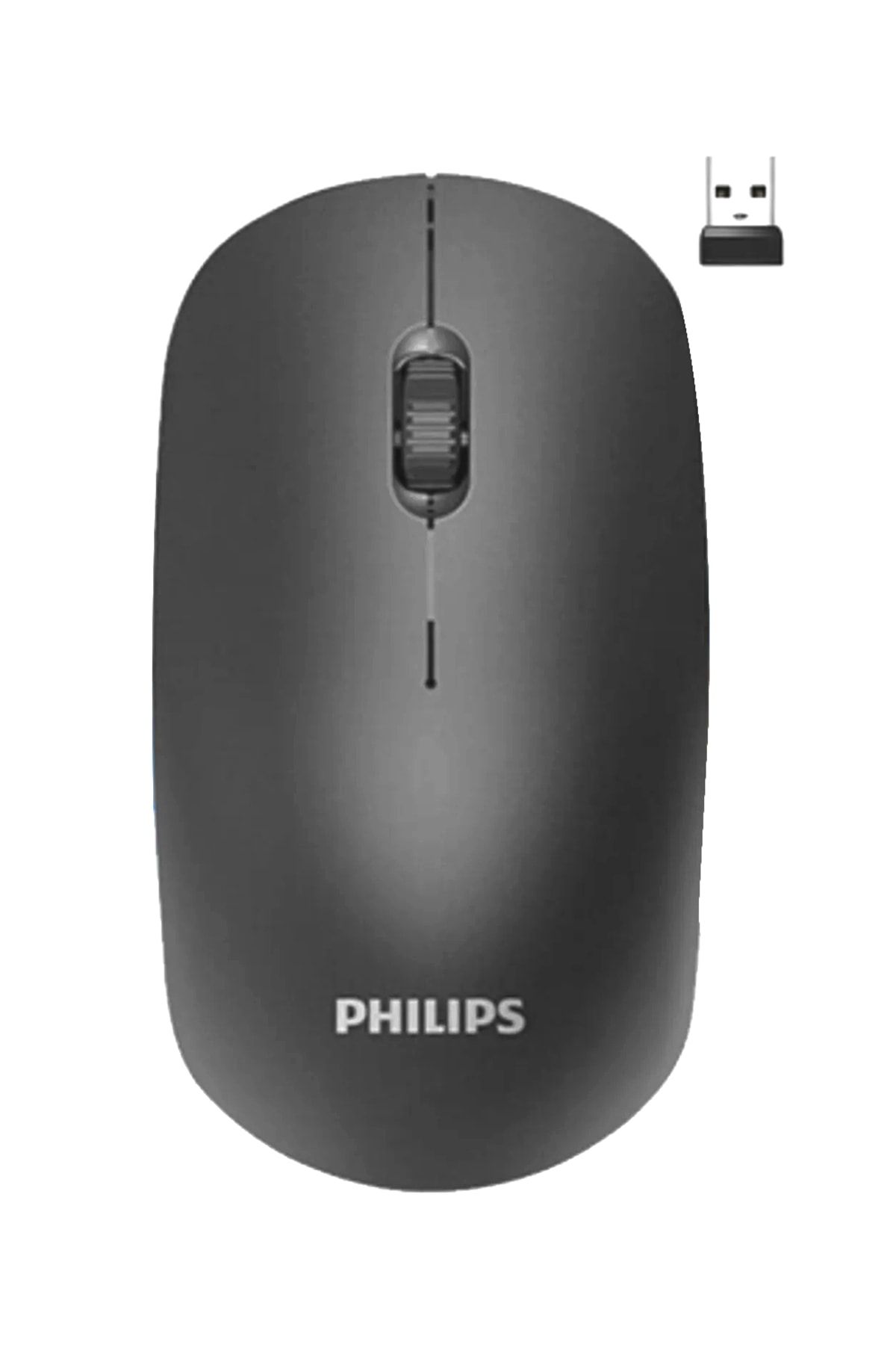 Philips M221 Sessiz Kablosuz Wireless Mouse 2.4Ghz 1600 Dpi Siyah ( Usb alıcısı kapağın içindedir )