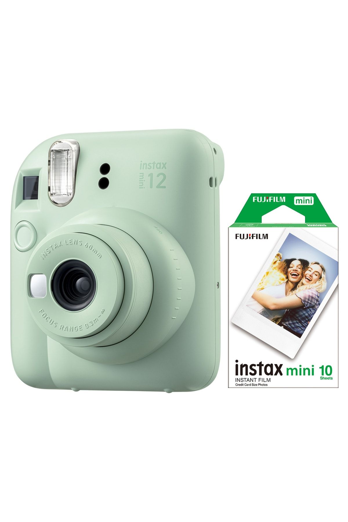 Fujifilm Instax Mini 12 Yeşil Fotoğraf Makinesi Ve 10'lu Mini Film