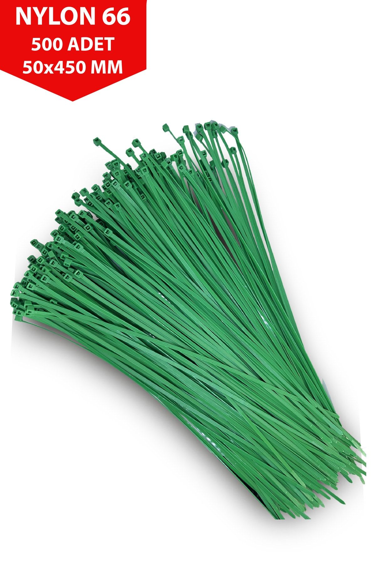ATA HOME Plastik Kablobağı Nylon66 Kablo Klipsi Yeşil Cırt Kelepçe (5x450) 500 Adet
