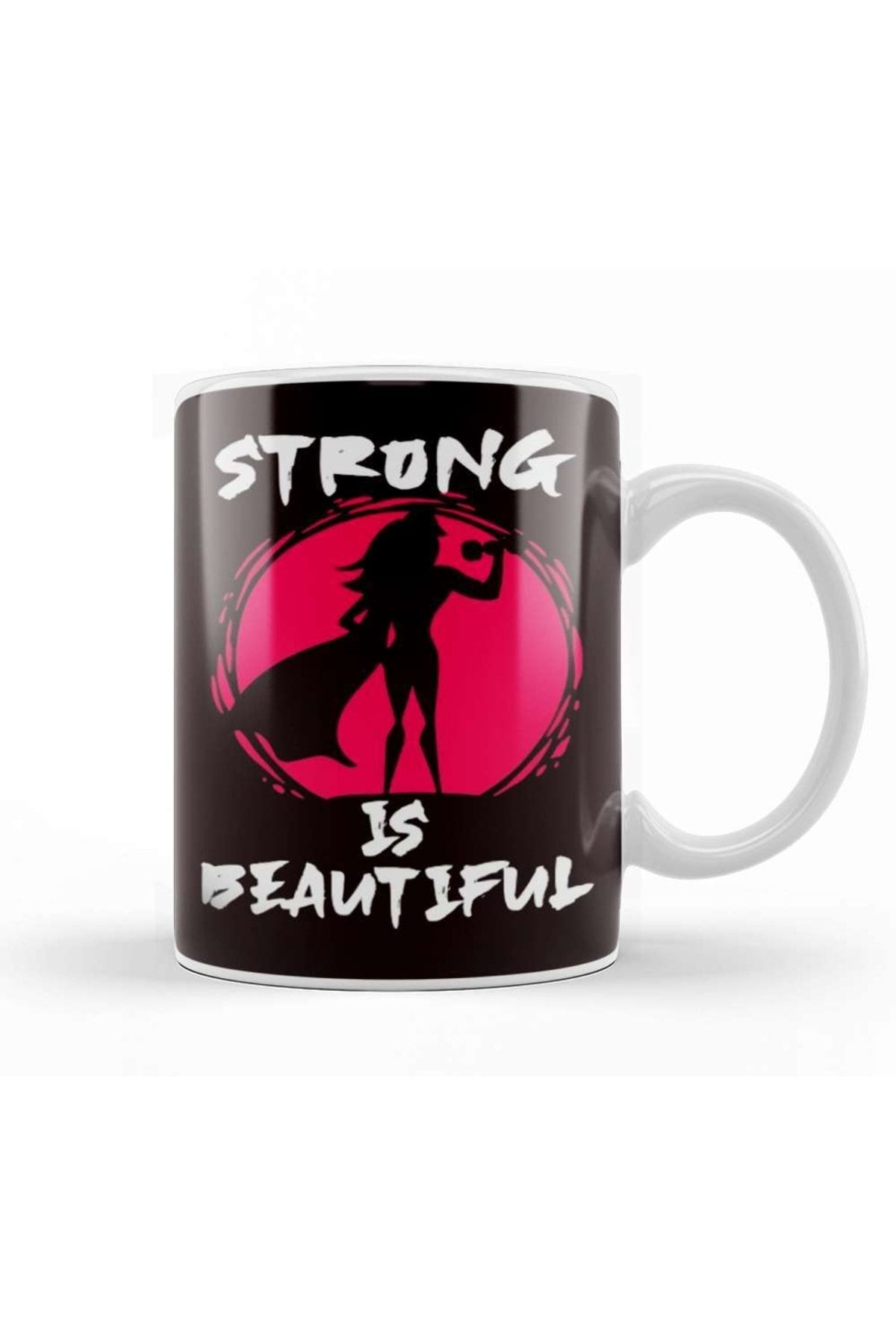 Humuts Strong Is Beautiful Fitness Gym Bodybuilding Weightlifting Kupa Bardak Porselen