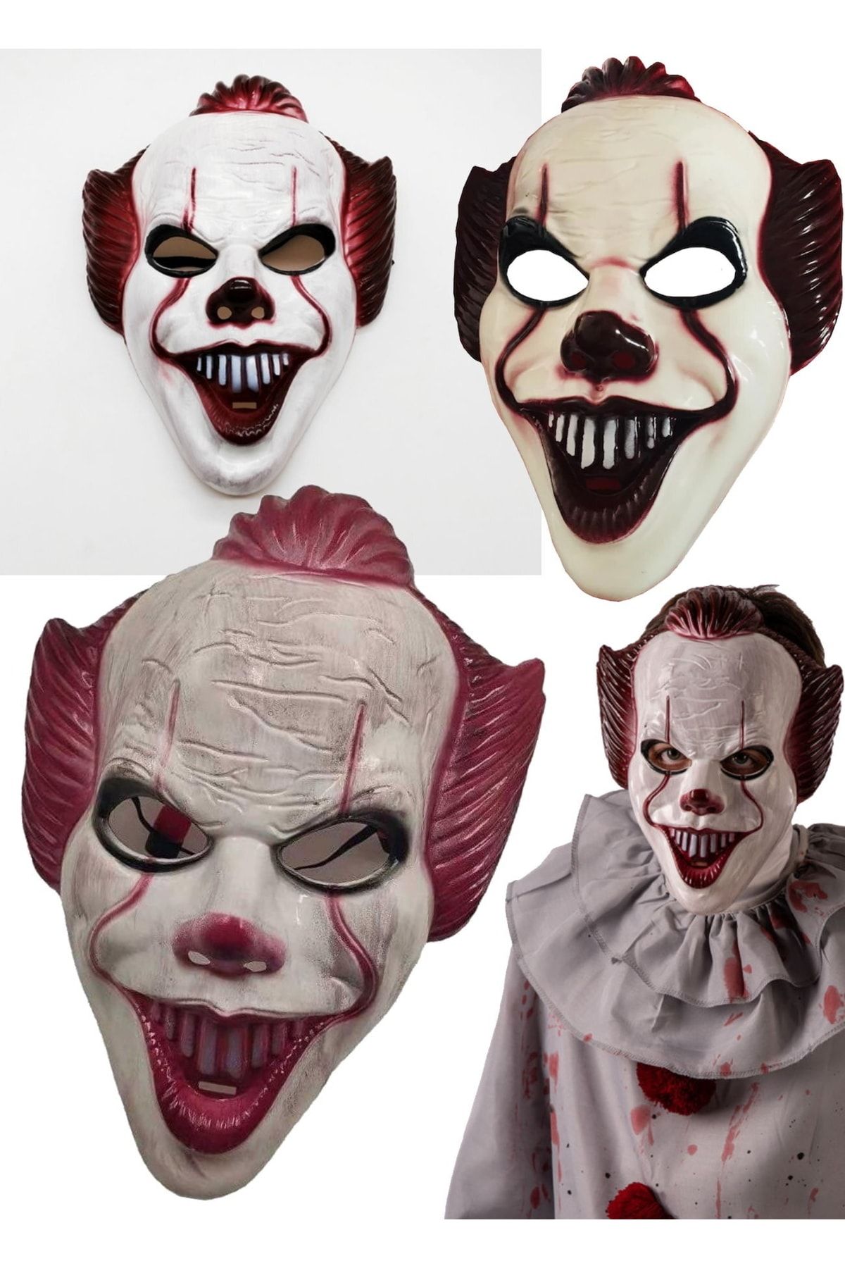 Utelips Parti Korlu Evi Cosplay Maskeli Balo Için Uygun Killer Dc Palyonço Joker Maskesi Universal Uyumlu