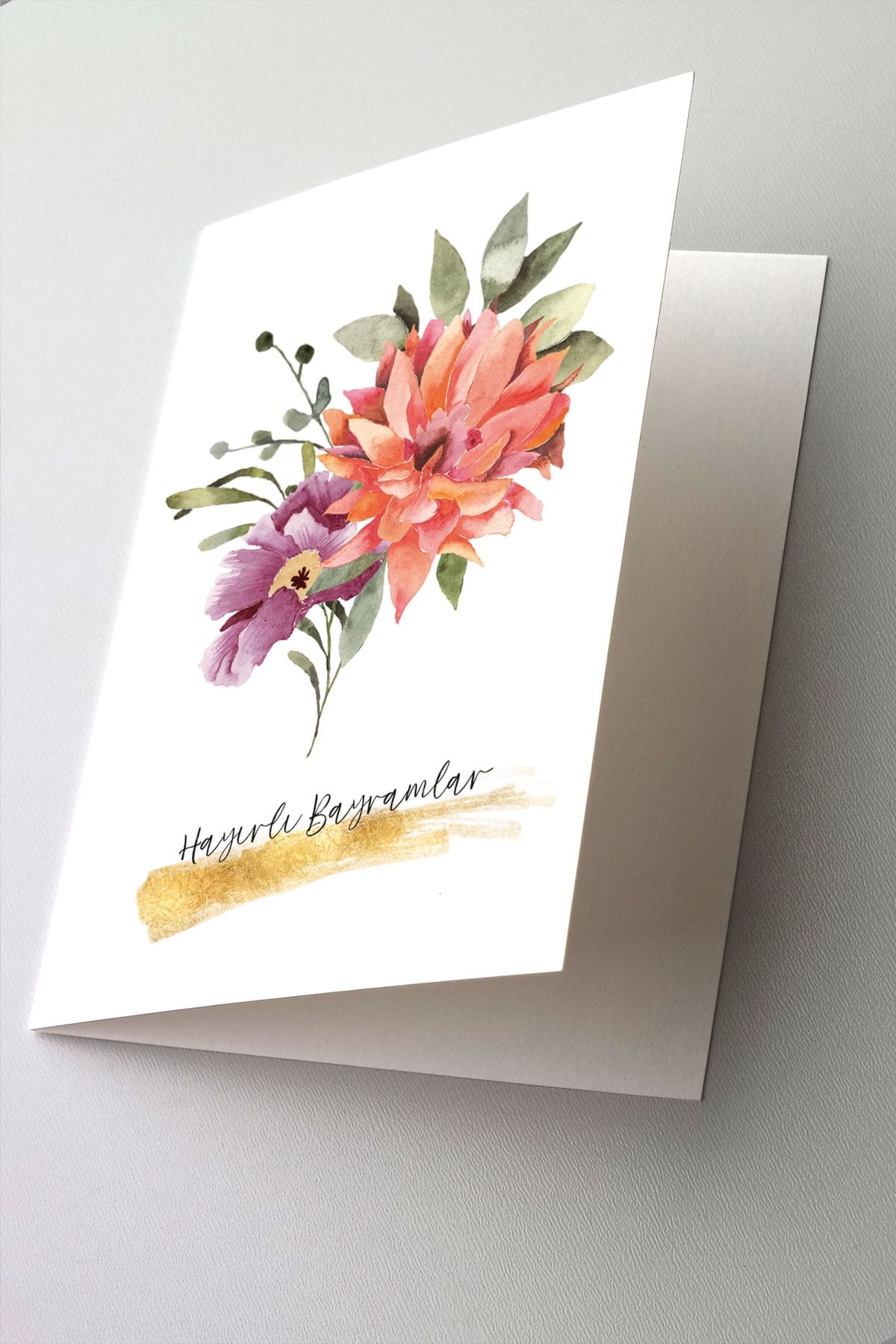 Pigeons Paper Hayırlı Bayramlar Zarflı Tebrik Kartı - Ramazan Bayram Tebriği Greeting Card 13*19 Cm