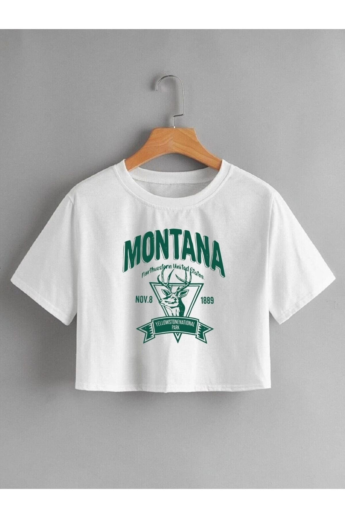MONTANA Kadın Baskılı Oversize Crop T-shirt
