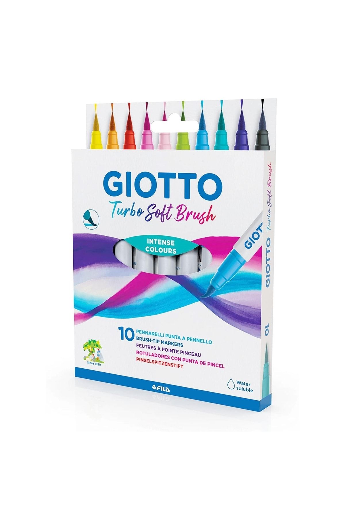 Giotto Turbo Soft Brush Marker Fırça Uçlu Kalem 10 Renk