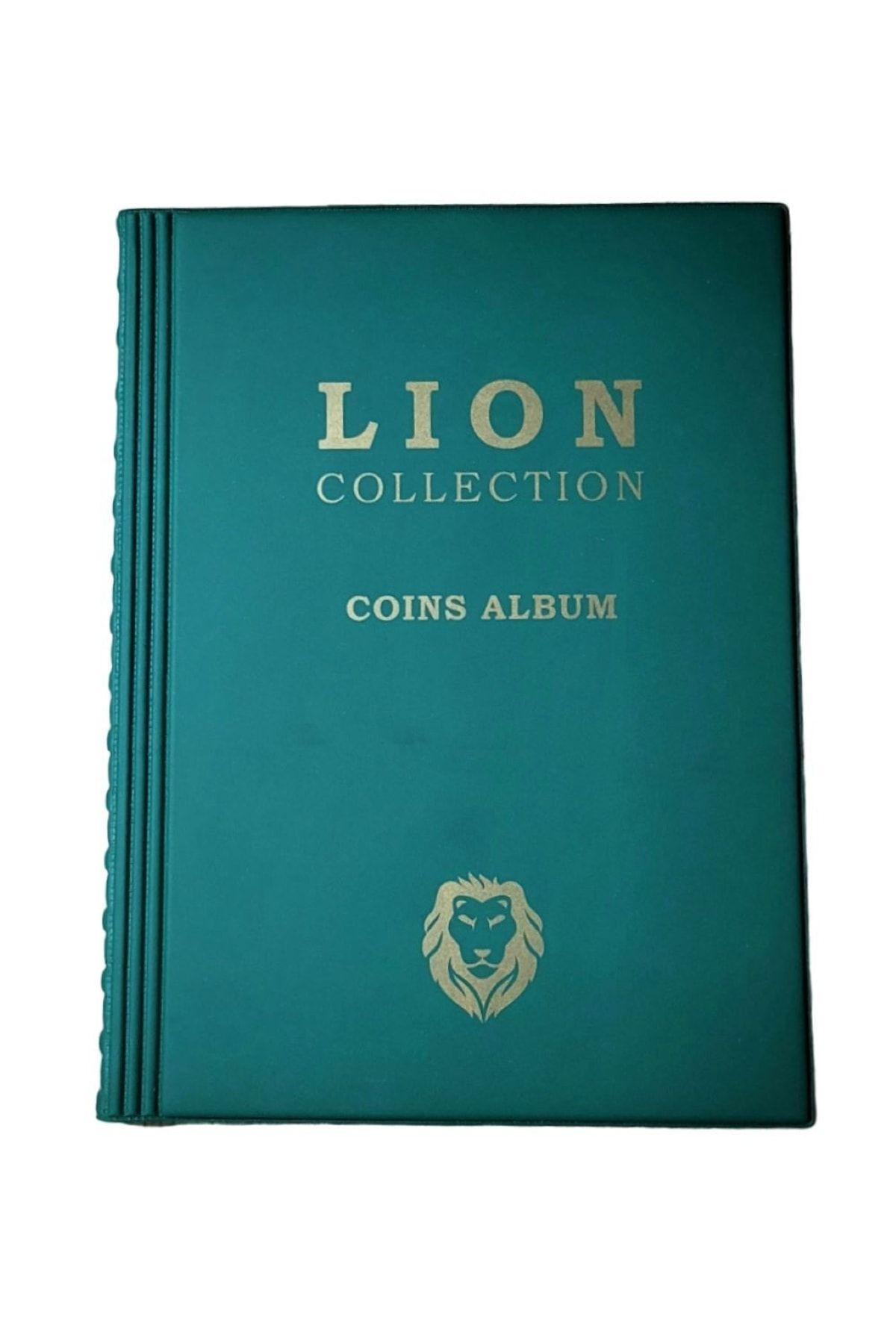 Lion , 120 Gözlü 10 Sayfalı Kapamalı Paralar Için Madeni Para Albümü Yeşil Renk