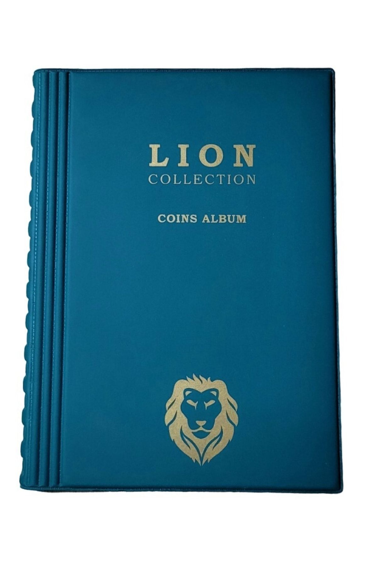 Lion , 72 Gözlü, 12 Sayfalı, Kapamalı Paralar Için Madeni Para Albümü- Yeşil Renk