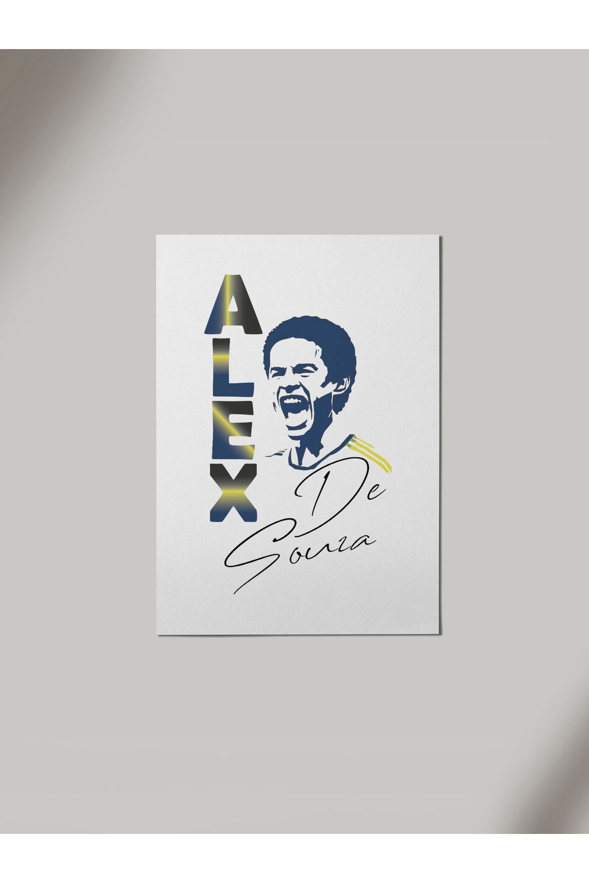 Panorama Ajans Alex De Souza Silüet Futbol Portre Imzalı Fenerbahçe Ahşap Poster Tablo