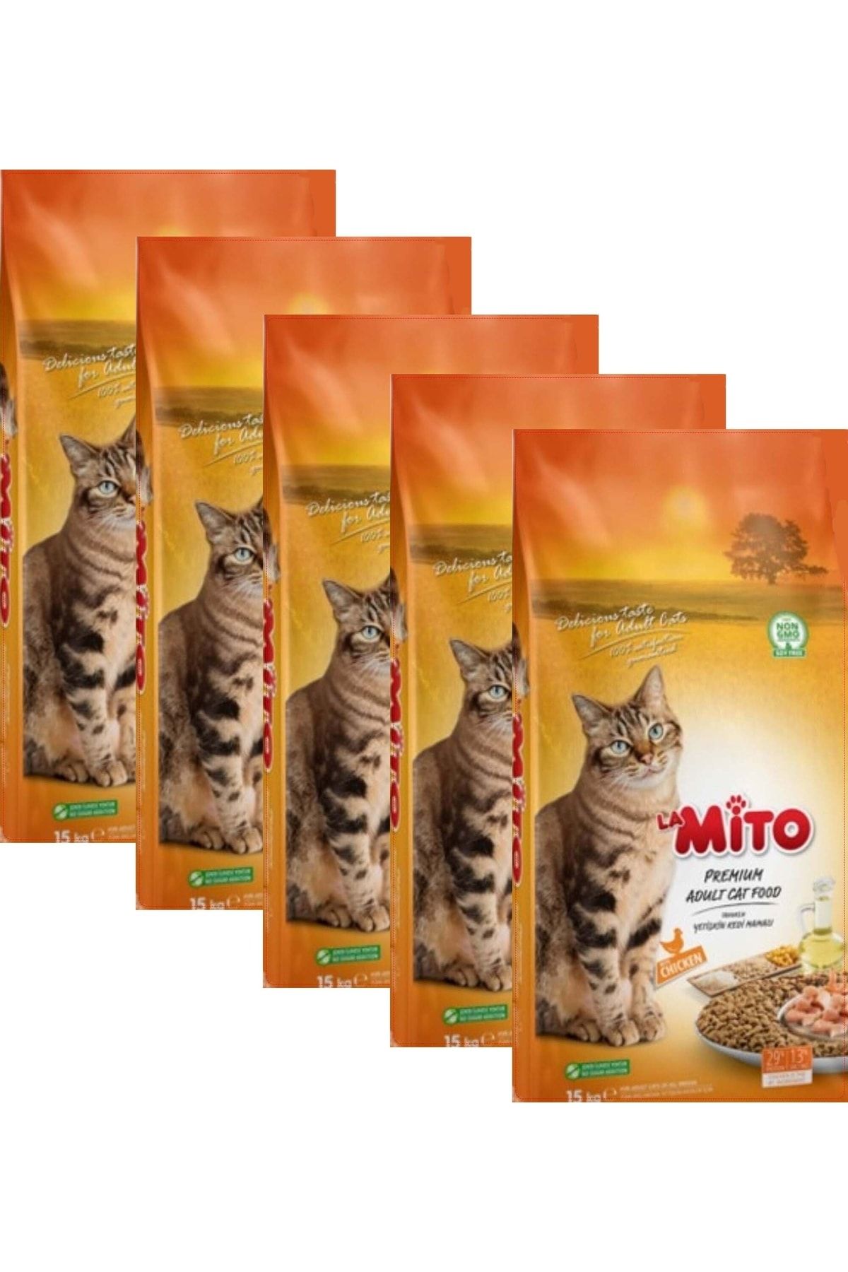 Mito Adult Cat Tavuklu Yetişkin Kedi Maması 1 Kg X 5 Adet