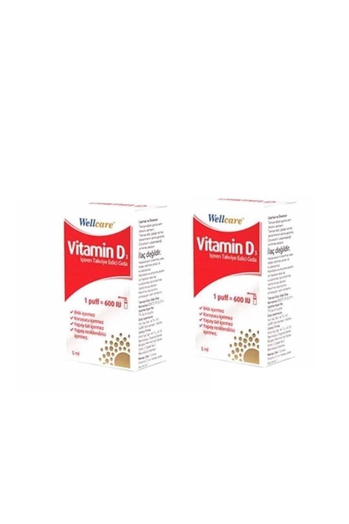 Wellcare Vitamin D3 600'lü 5 ml Sprey 2'li