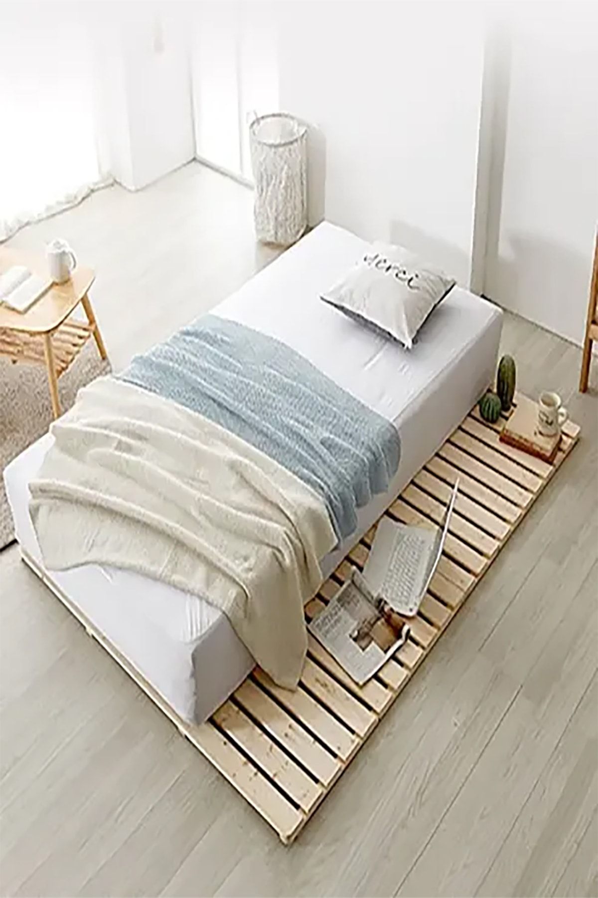 Loolpi Home Japon Model Doğal Ahşap Karyola Yer Yatağı Tek Ve Çift Kişilik Tüm Ölçülerde
