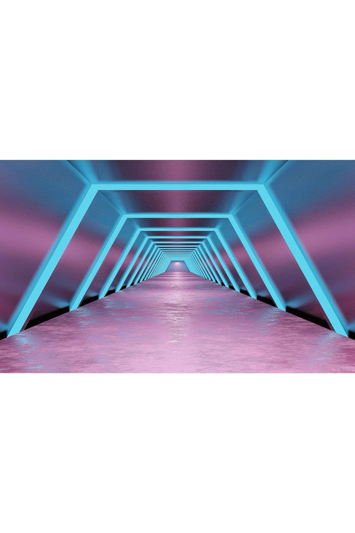 dreamwall Neon Işık Tüneli Desenli 3d Duvarkumaşı