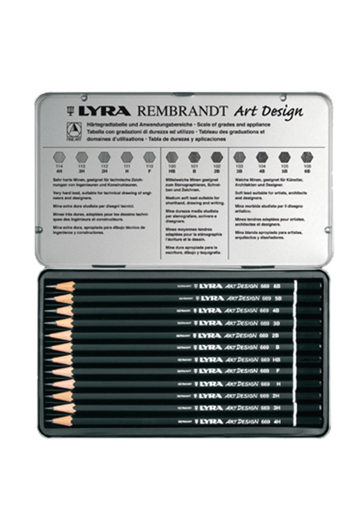 Lyra Kurşun Kalem Rembrandt Art Design Metal 12 Li L1111120 / Lyra