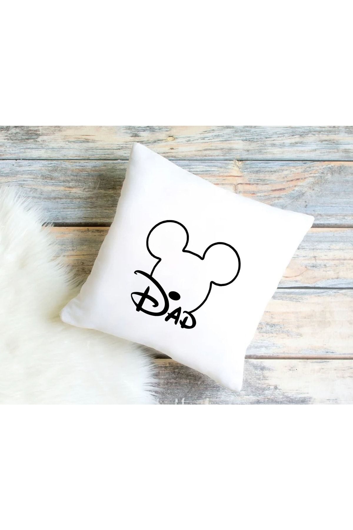 Bk Gift Disney Tasarımlı Beyaz Kırlent Yastık, Ev Hediyesi, Ev Dekorasyonu, Dekoratif Hediye-1