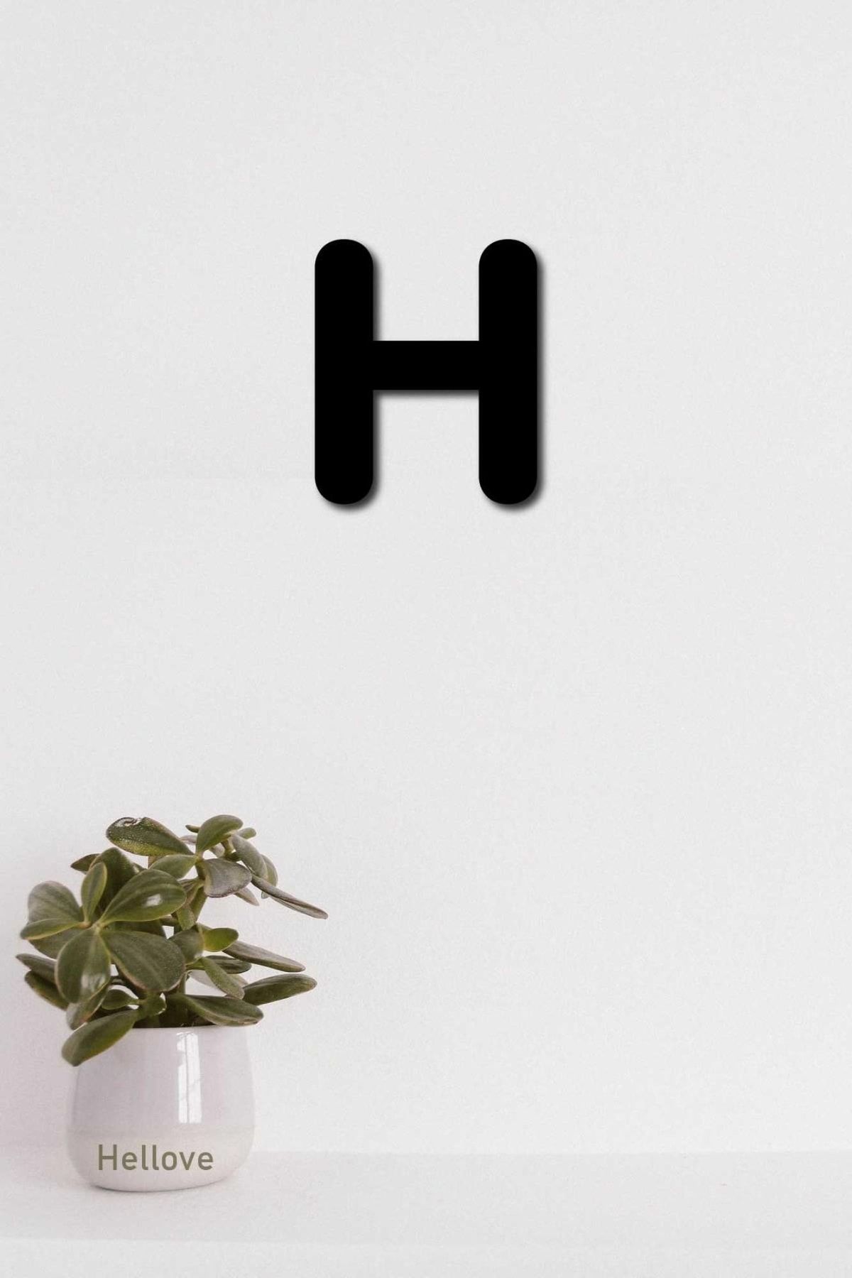 Hellove H Harfi Tamamlanabilir Duvar Yazısı Isim Yazmak Için Lazer Kesim Ahşap Harf