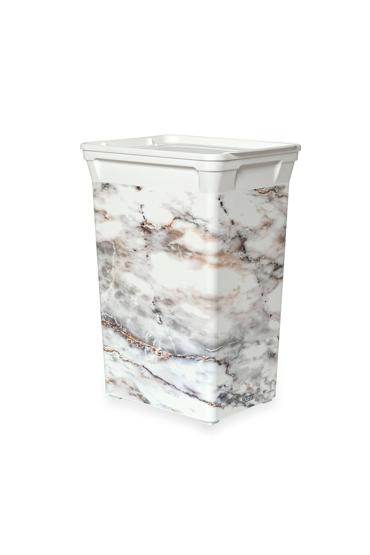 QUTU Trash Bin Marble Mutfak Çöp Kovası - 40 Litre