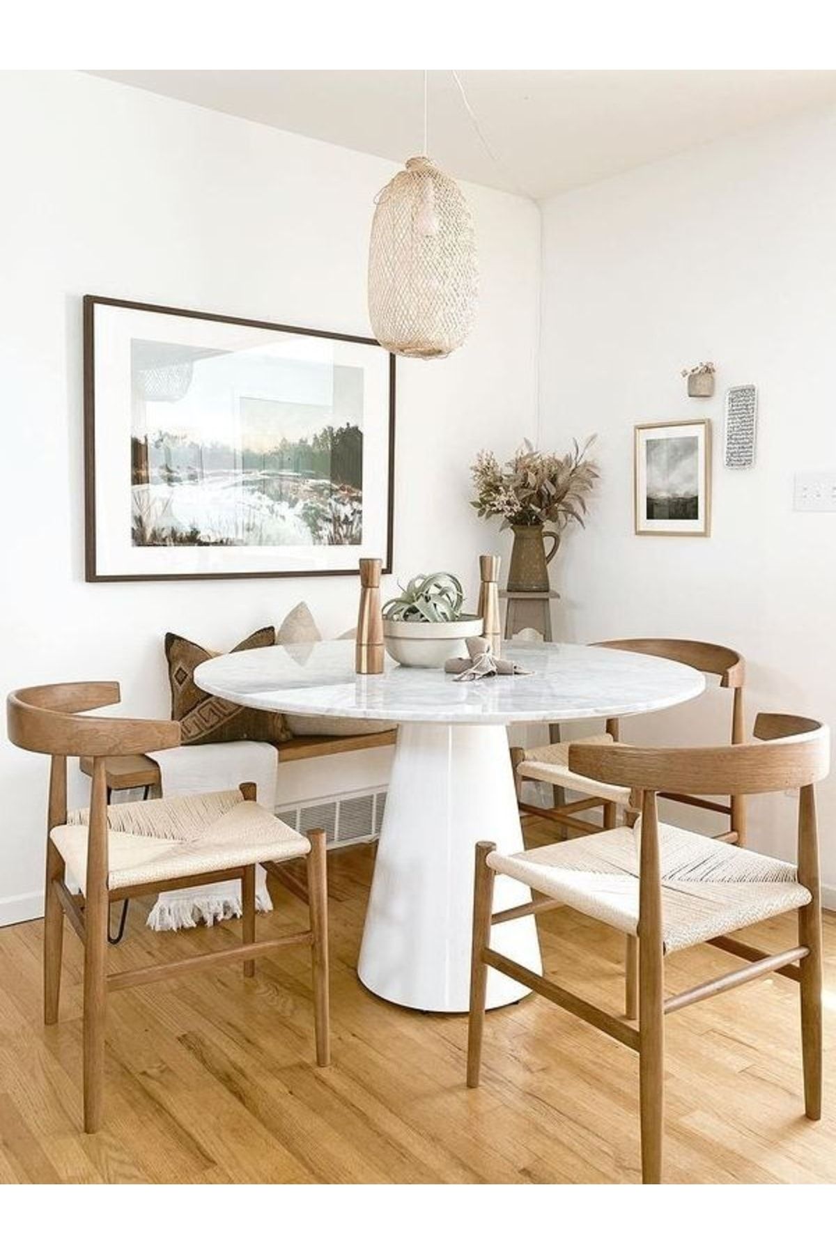Evka Woven Beyaz Yemek Masası Beyaz Mermer, Mutfak Masası
