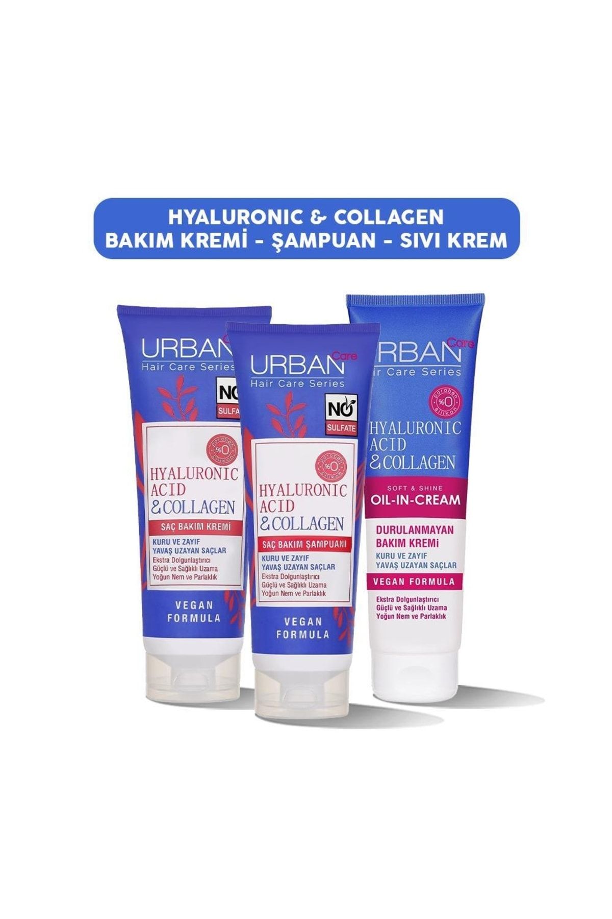Urban Care Hyaluronic & Collagen Şampuan, Bakım Kremi Ve Durulanmayan Krem