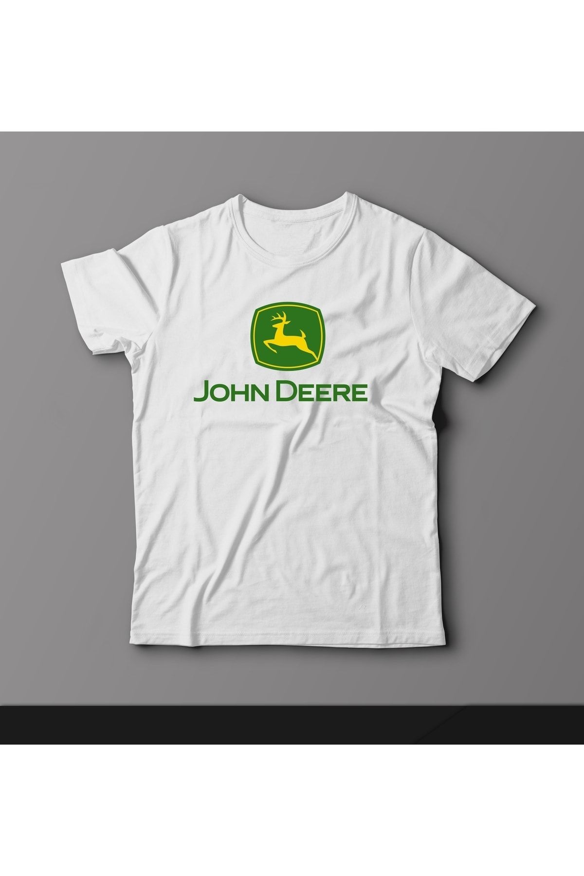 Açık Garaj John Deere Beyaz Baskılı Tişört