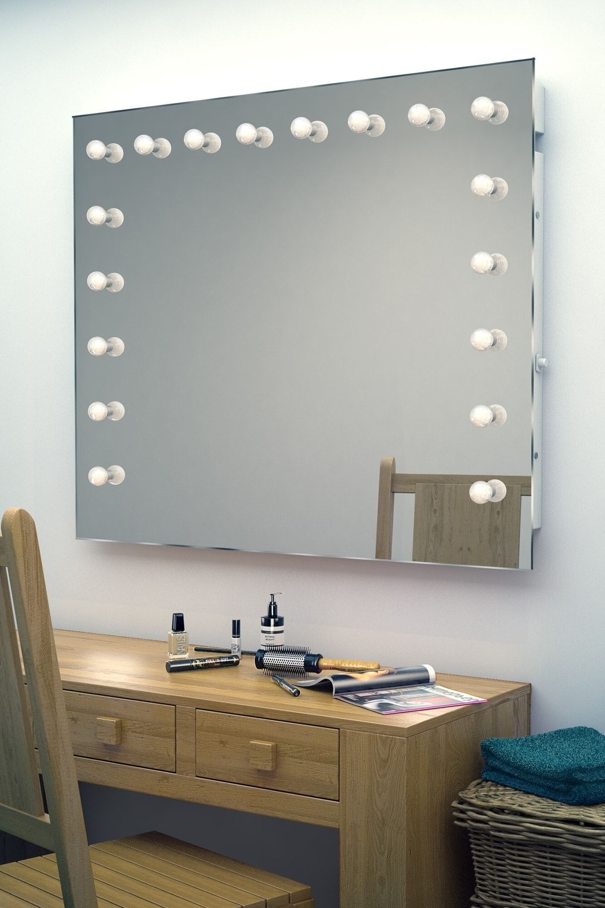 Nova 120cm X 100cm Kulis Işıklı Makyaj Aynası Model : Le5-028