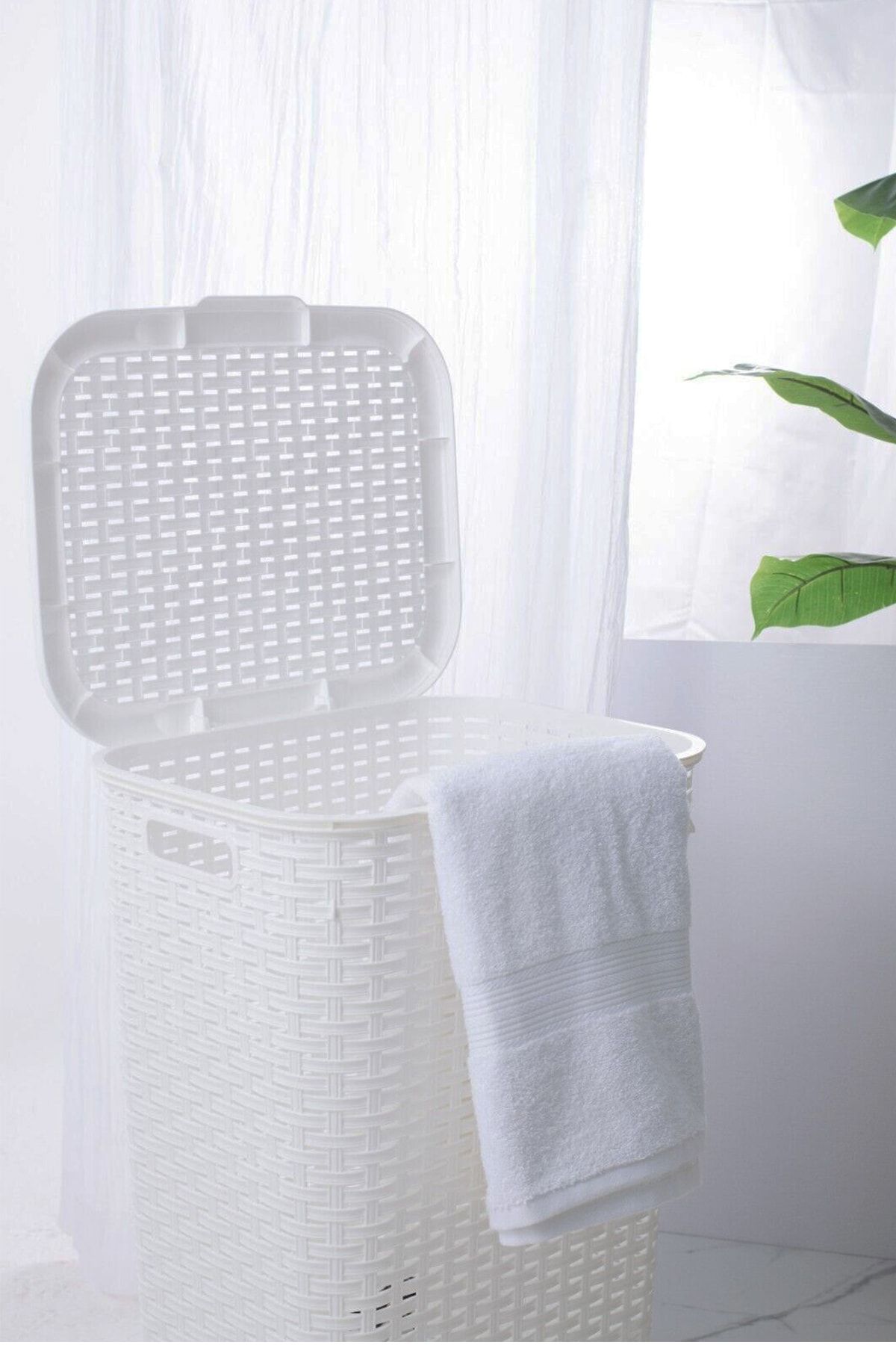 Genel Markalar 50 Lt Beyaz, Ev/banyo Kirli Temiz Çamaşır Sepeti