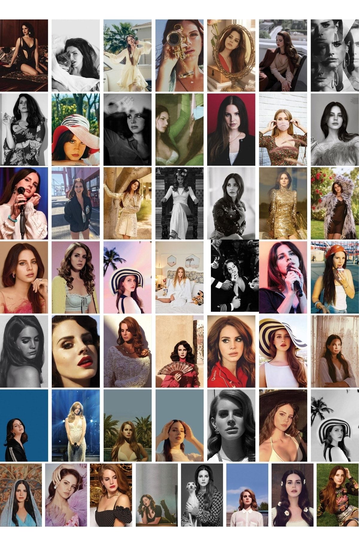 postifull Lana Del Rey Kolaj Poster Seti - 50 Adet - Duvar Dekoru - 10cm*15cm - Kalın Kuşe Kağıt