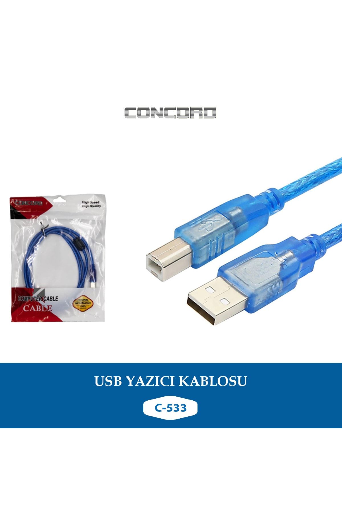 Concord C-533 Usb 2.0 Yazıcı Kablosu 3 Metre