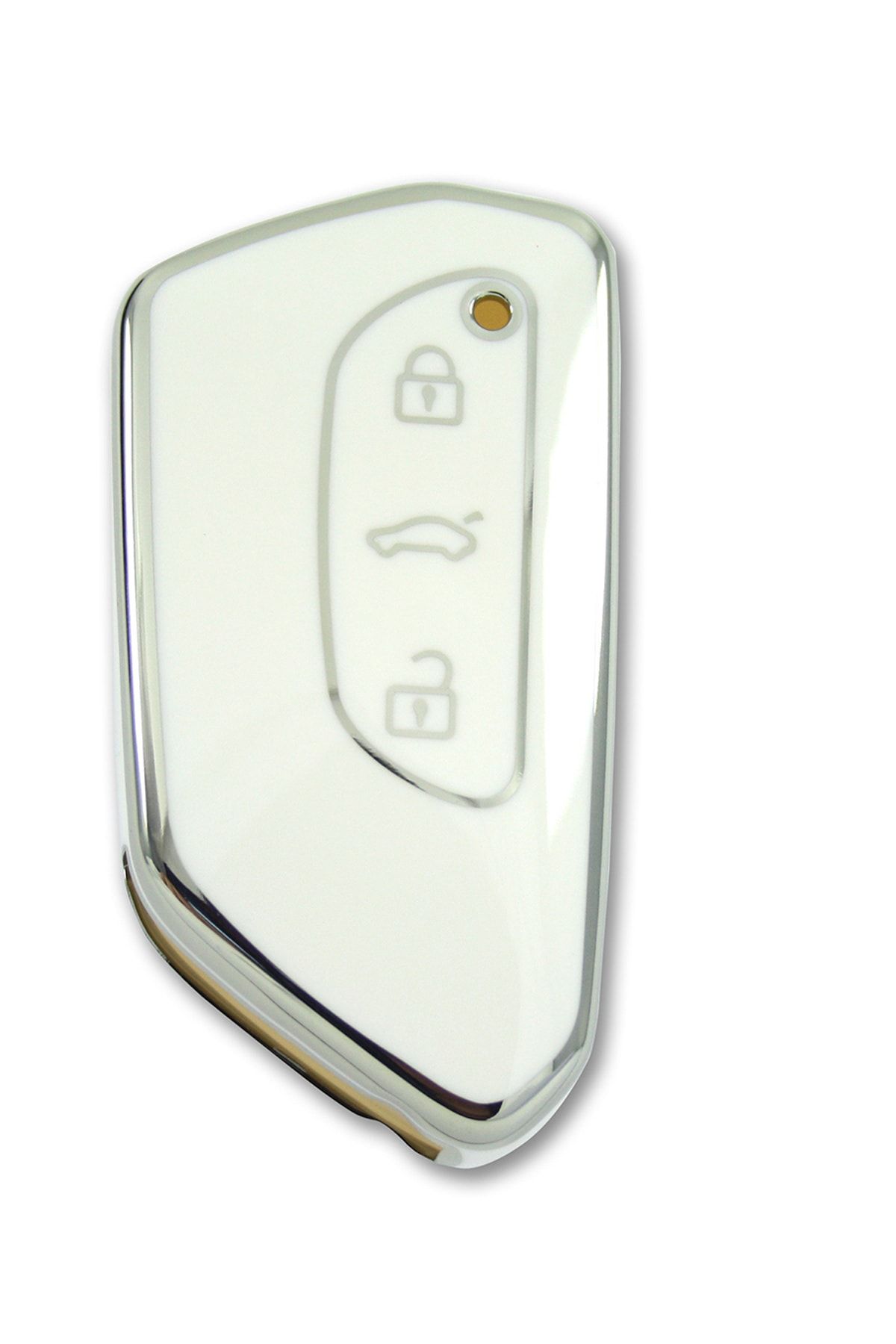 babikamium Volkswagen Golf 8 Smart Beyaz-gümüş Oto Anahtar Kumanda Kabı Kılıfı Oto Anahtarlık
