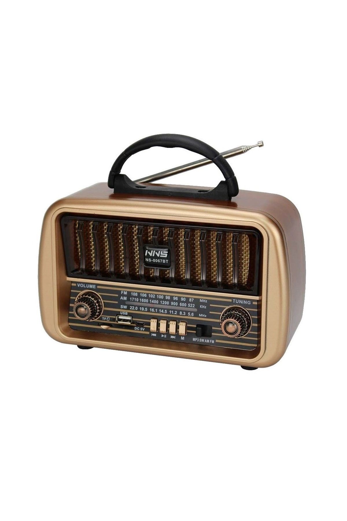 Concord Ns8067 Retro Nostaljik Radyo Usb Sd Kart Girişli Şarjlı Antenli Radyo Bluetooth Hoparlör