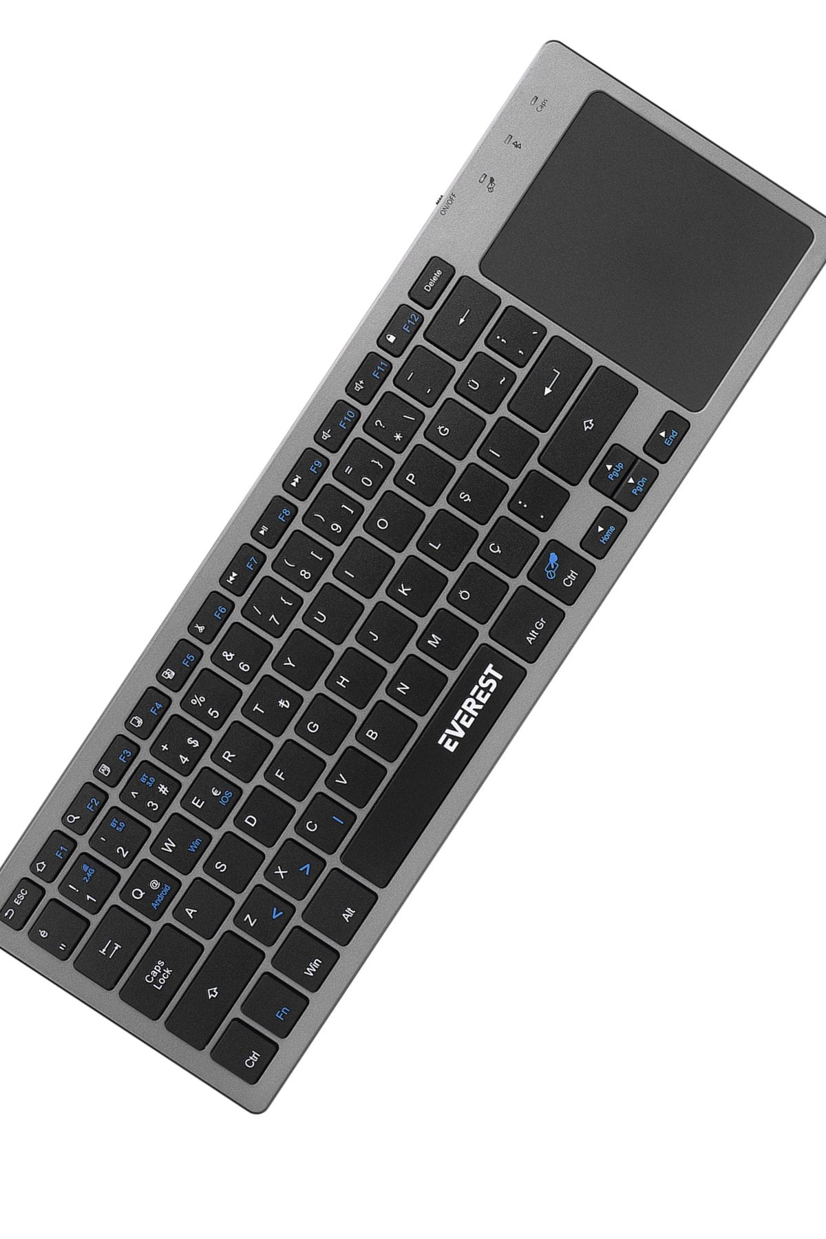 Everest Ekw-61 Bluetooth Klavye 2.4ghz Wifi Toucpad Mouse Qmac/win/android/ıos Kablosuz Tv Uyumlu