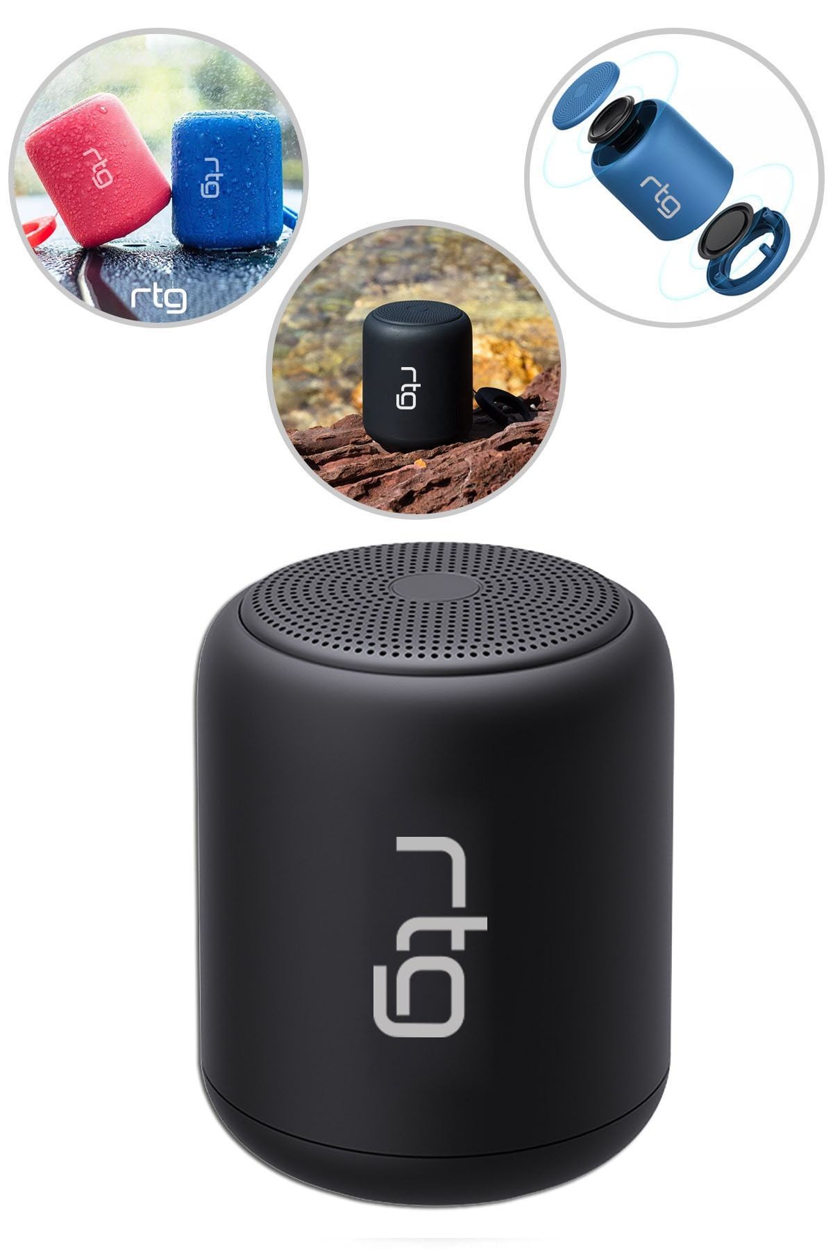 RTG X6s Bluetooth Hoparlör Aux Sd Kart Usb Taşınabilir Bluetooth Ses Bombası Siyah