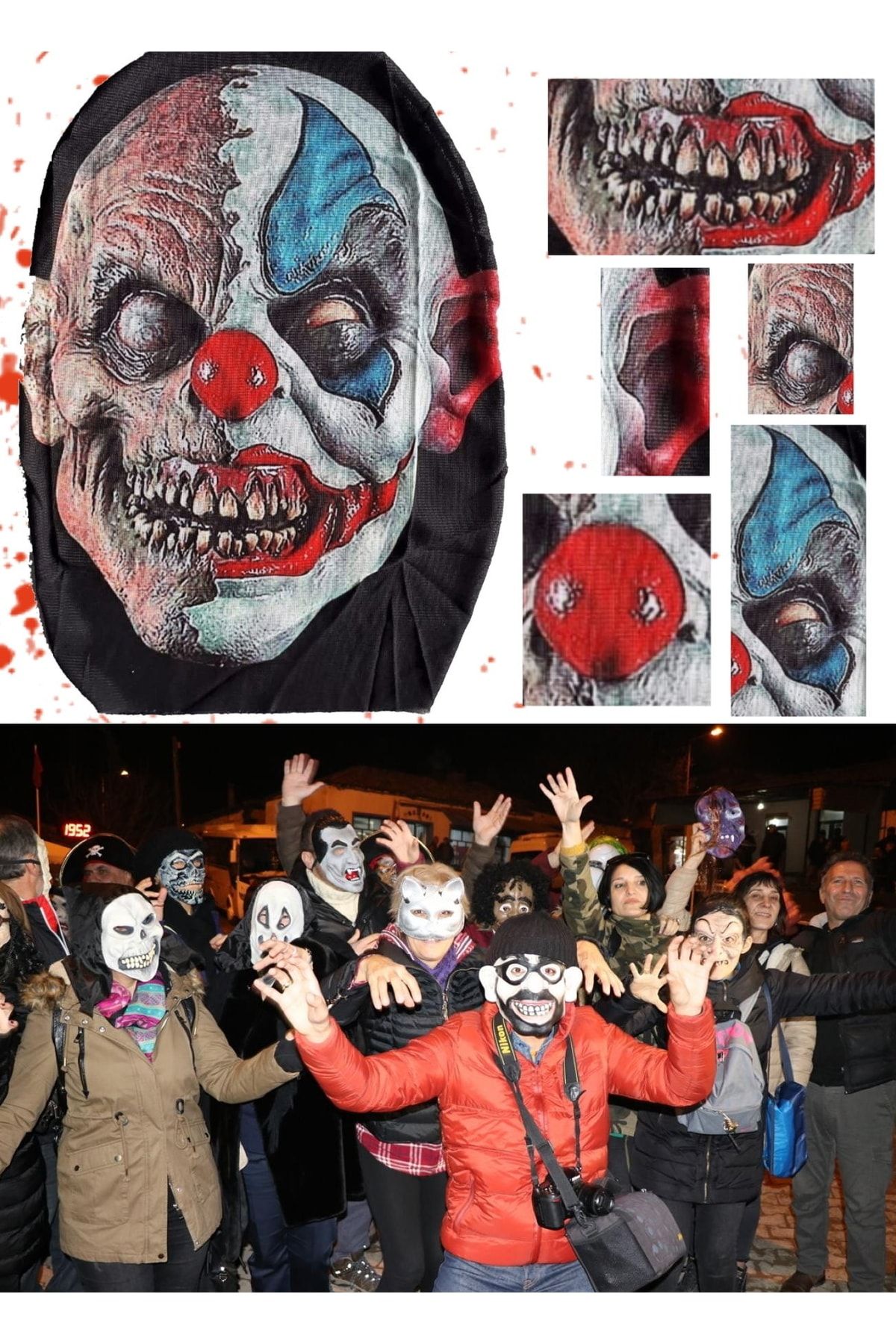Utelips Joker Maskesi Kalite Korku Dolu Joker Maskesi Kafaya Tam Geçmeli Esnek Tasarımıyla 3d Hallowen