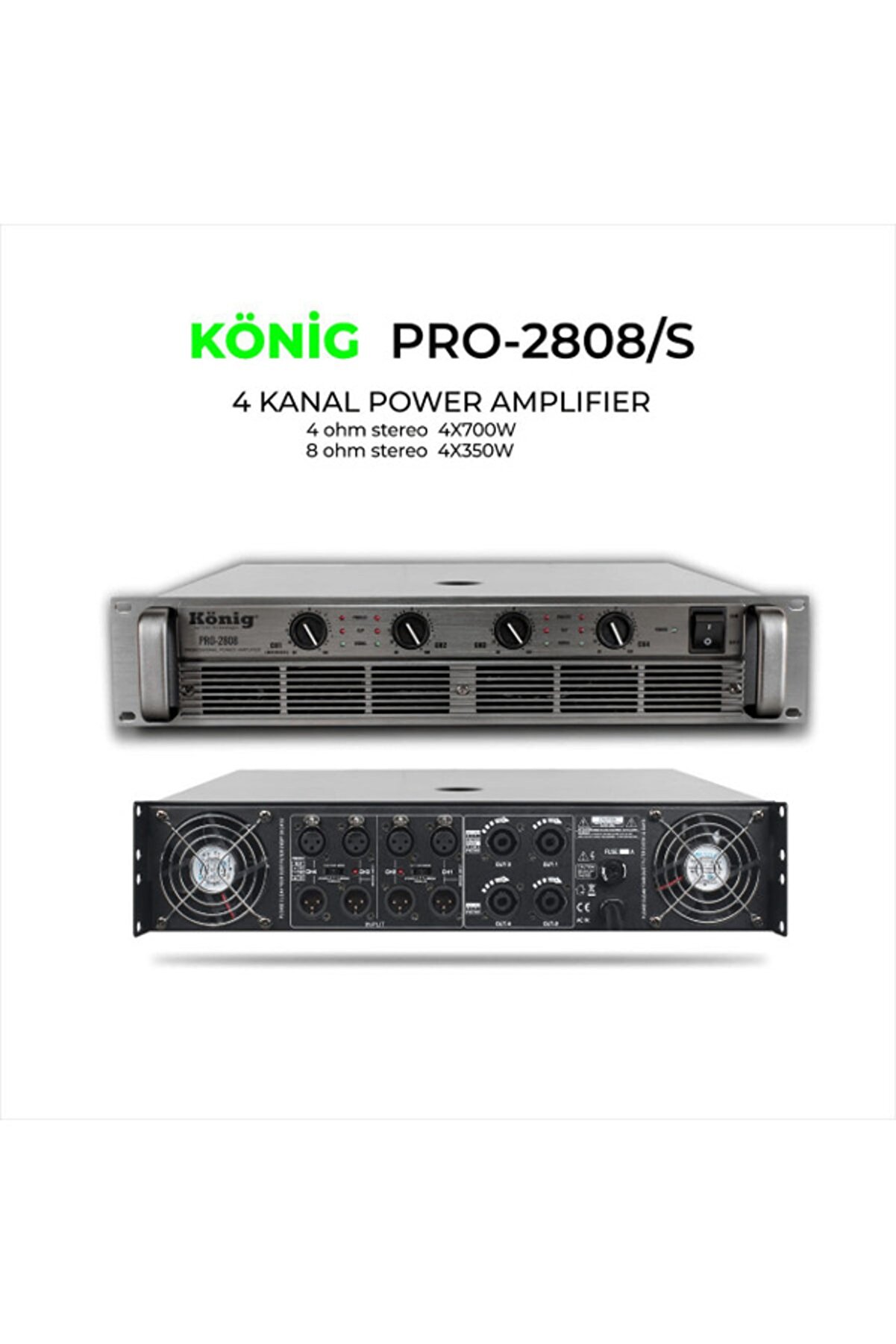 Pro 2808 4 Ohm 4x 700 W Power Amplıfıer