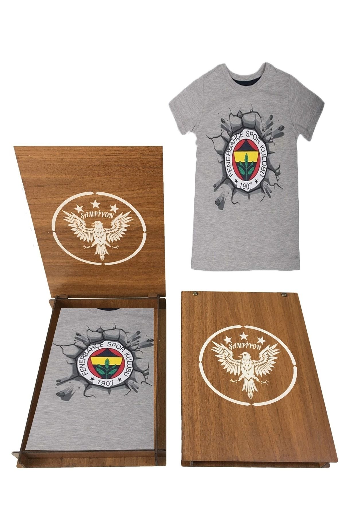 Fenerbahçe Orijinal Logolu Hediye Ahşap Kutulu Çocuk Tshirt