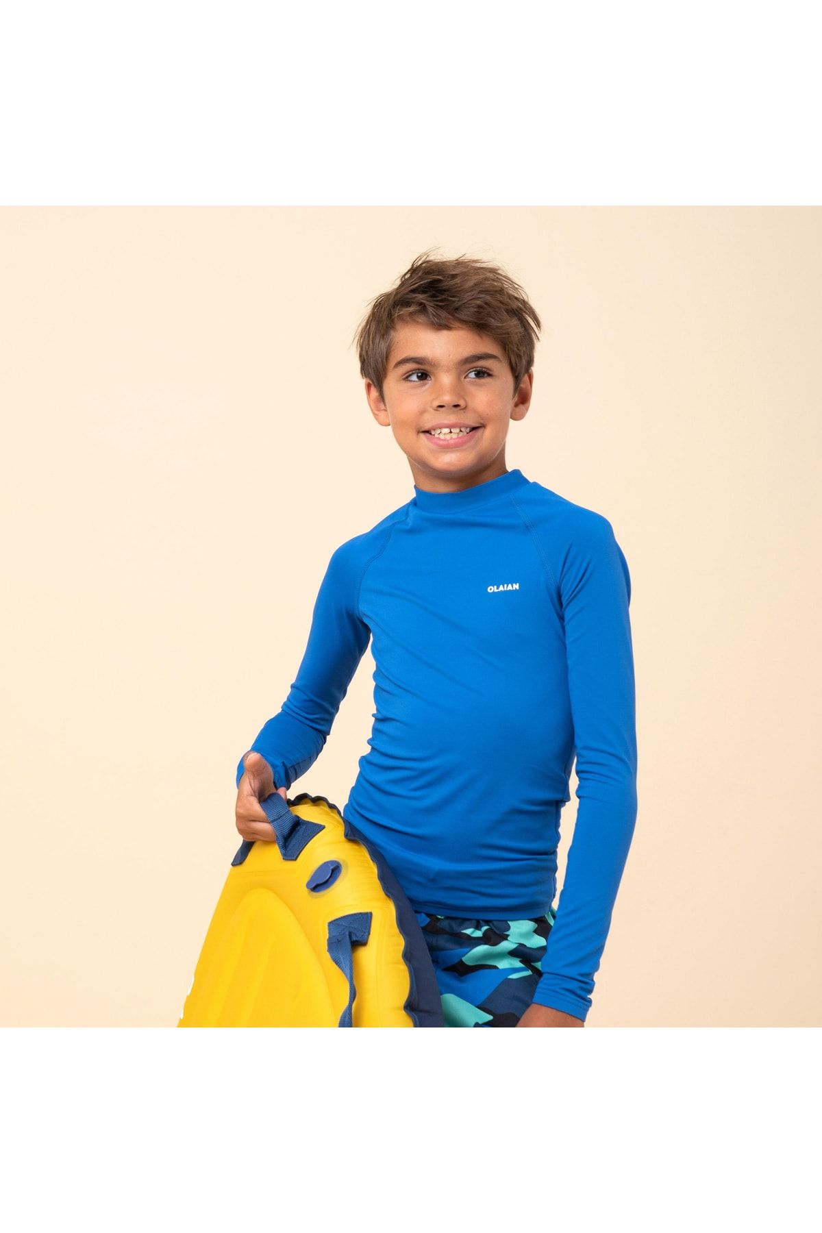 Decathlon Olaian Çocuk Uzun Kollu Uv Korumalı Üst  Mavi  100