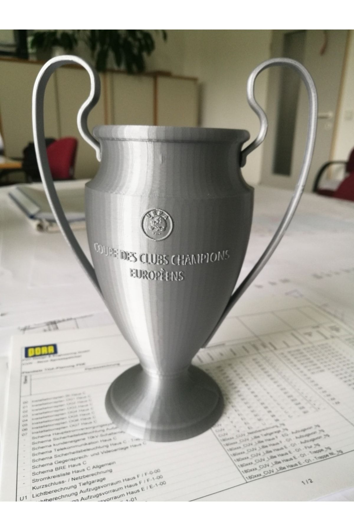 3Ddünyabaskı Uefa Şampiyonlar Ligi Kupası - Uefa Champions League Trophy 25 Cm