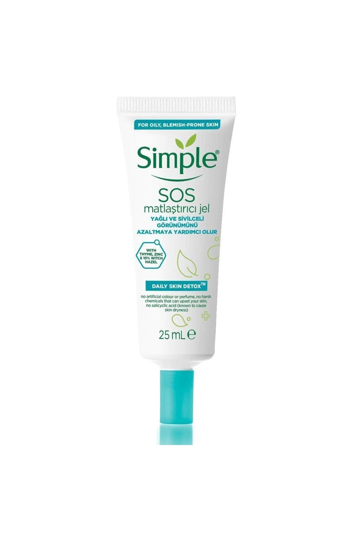 Simple Daily Skin Detox Sos Matlaştırıcı Jel Yağlı Ve Sivilceli Görünümü Yok Etmeye Yardımcı 25 Ml