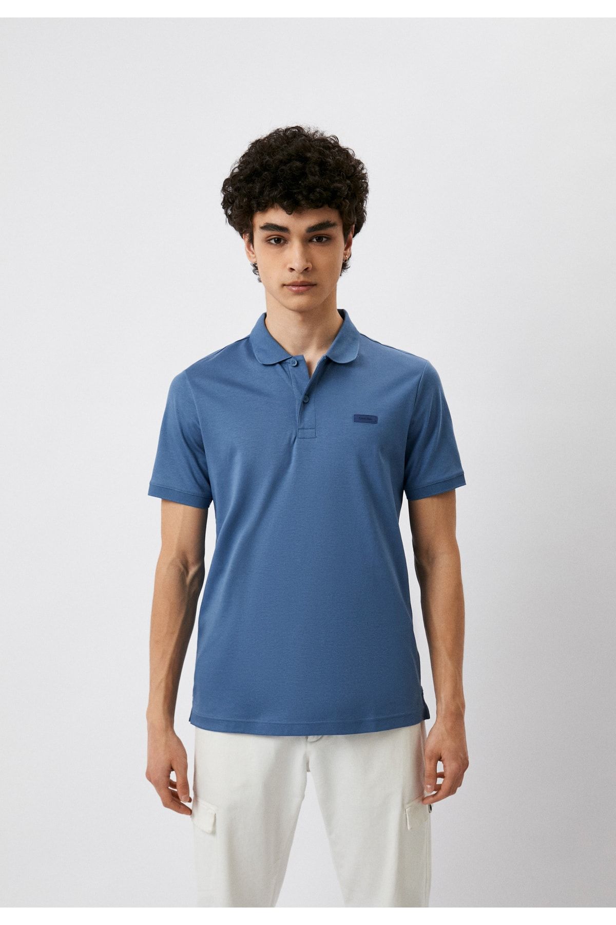 Calvin Klein ErkekPamuklu Mavi2 Polo Yaka T-shirt
