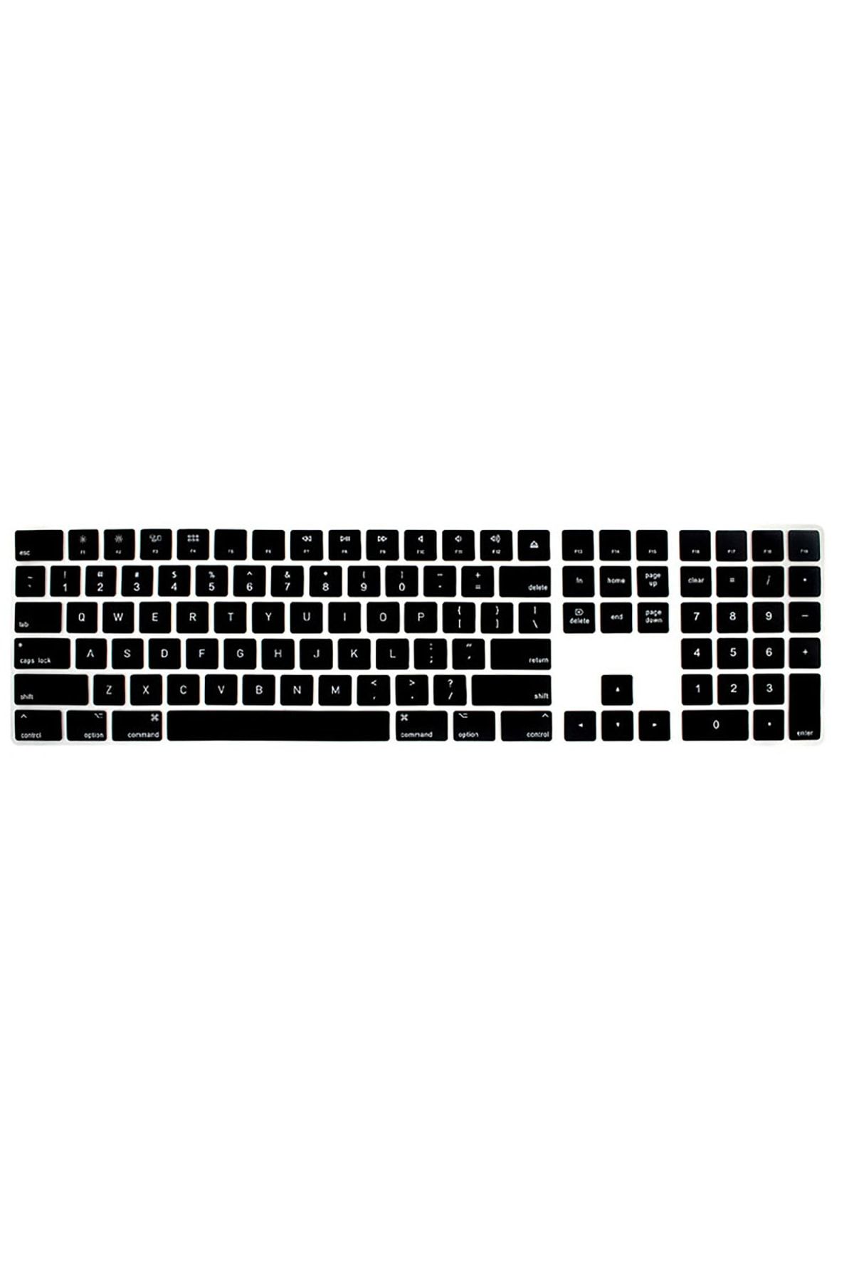 Microcase Apple Magic Keyboard Numerik A1843 Mq052tq/a Eu Q Klavye Koruma Silikonu - Siyah Al3550