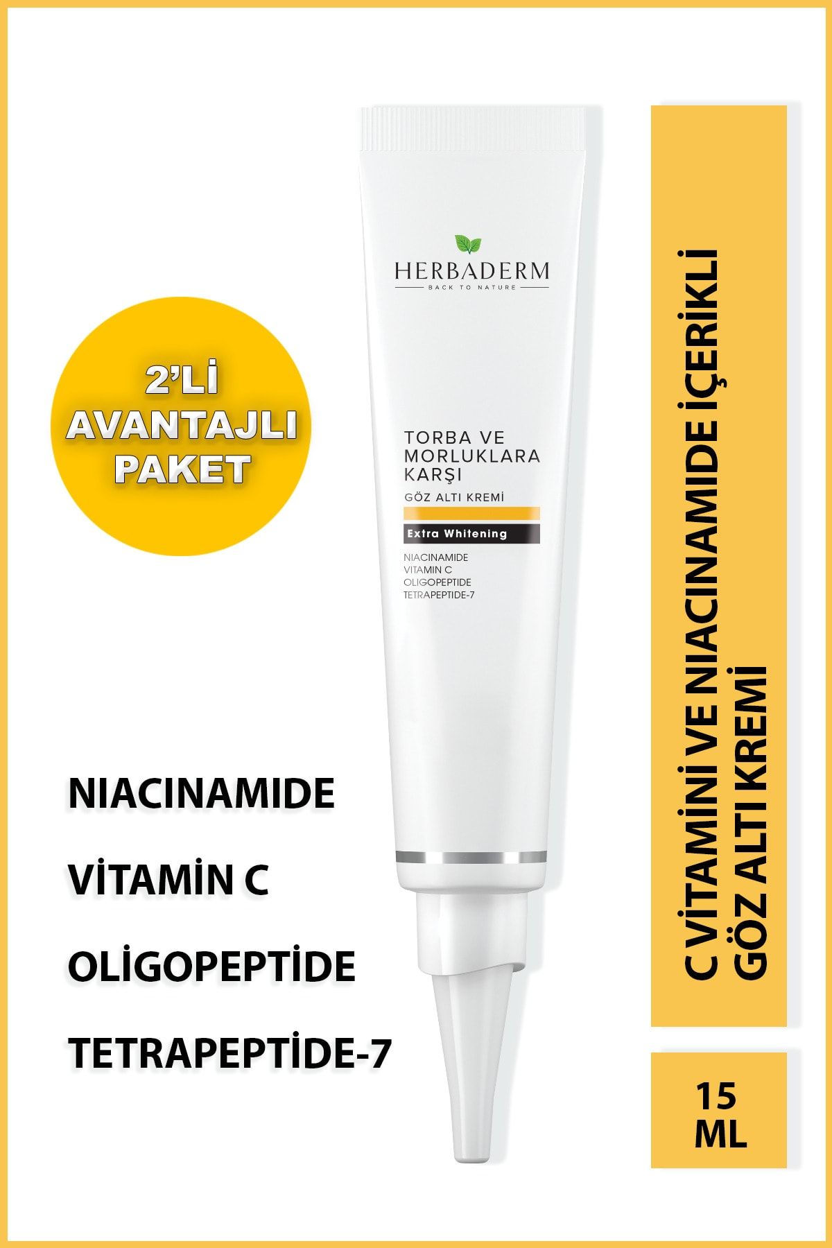 Herbaderm Torba Ve Morluklara Karşı Göz Altı Kremi 15 Ml X2