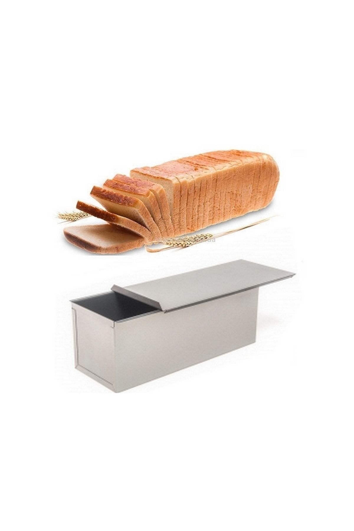 Nar kalıp Narkalıp Baton Tost & Ekmek Kalıbı Kapaklı (10X10X25 CM) Paslanmaz Çelik