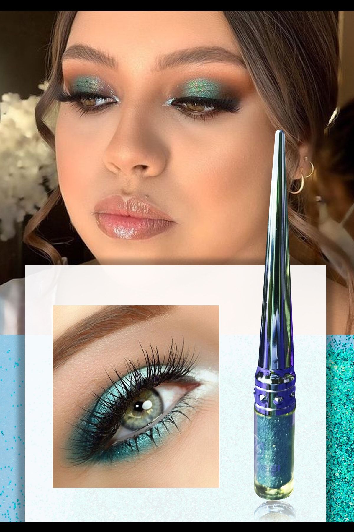 Xolo Rns Simli Likit Göz Farı Full Shot Glam Eye Glitter Green Xl79